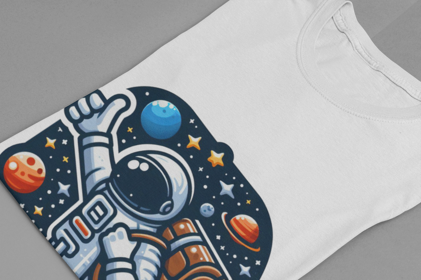 Astronaut Galaxy Hitchhiker T-Shirt – Cosmic Adventure in Space