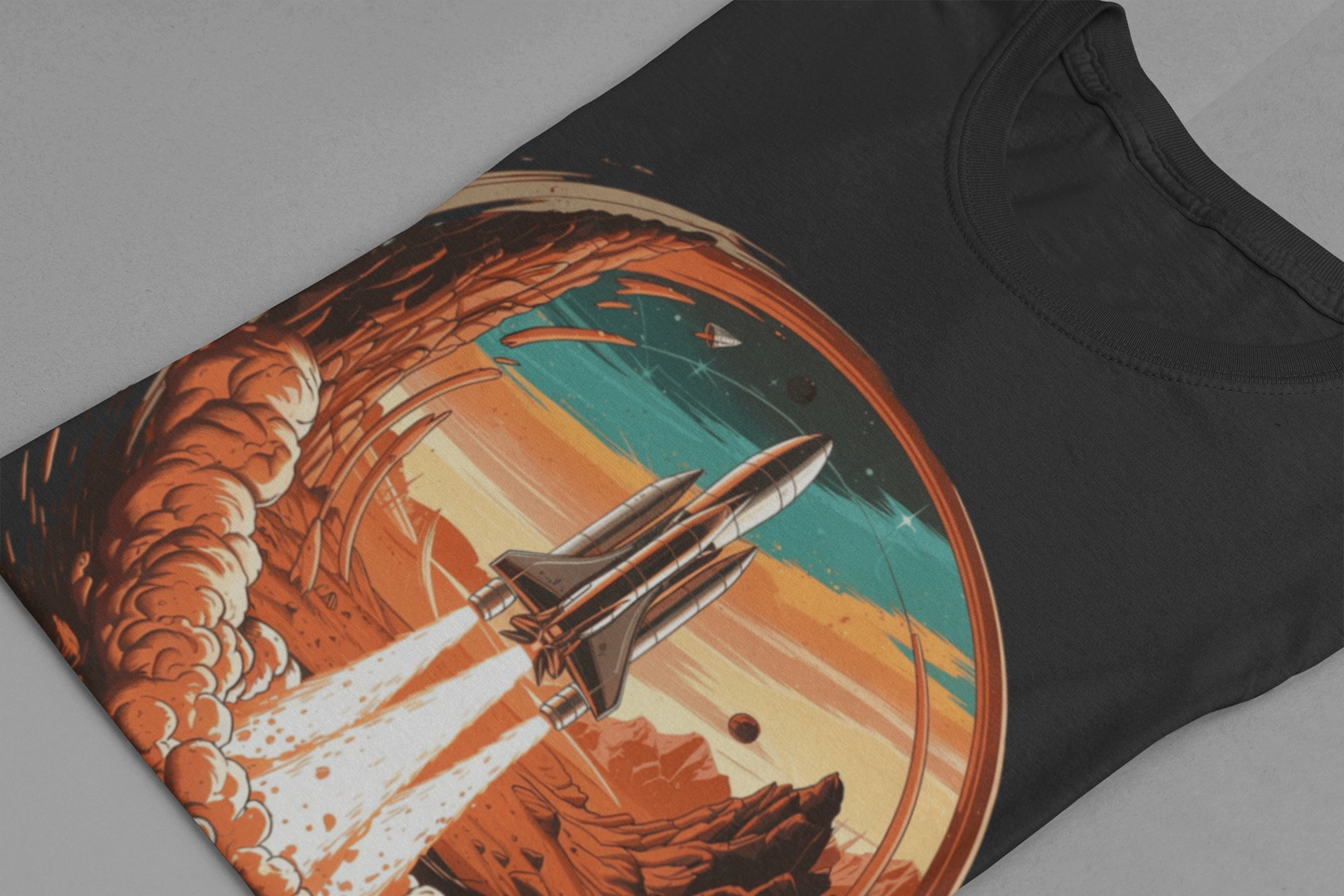 Mars or Bust Space Rocket Launch T-Shirt