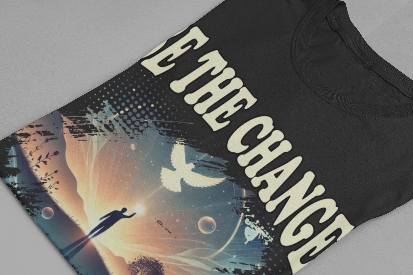 Be the Change | Walking Toward Sunset & White Pigeon T-Shirt