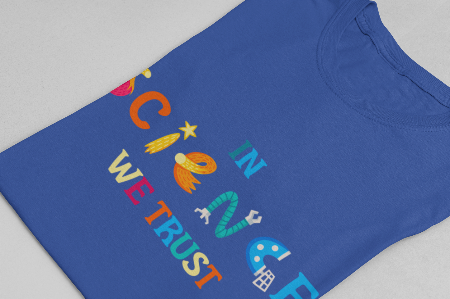 In Science We Trust T-Shirt – Lab Equipment Graphic STEM Lover Tee