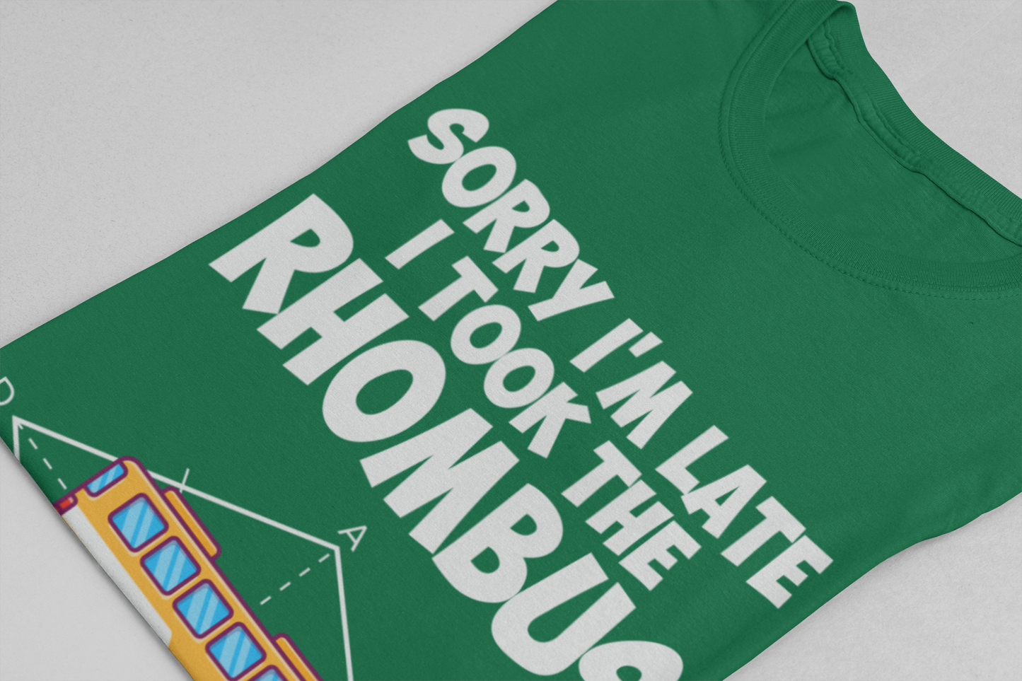 Math Joke Shirt – I Took the Rhombus Geometry Bus Graphic