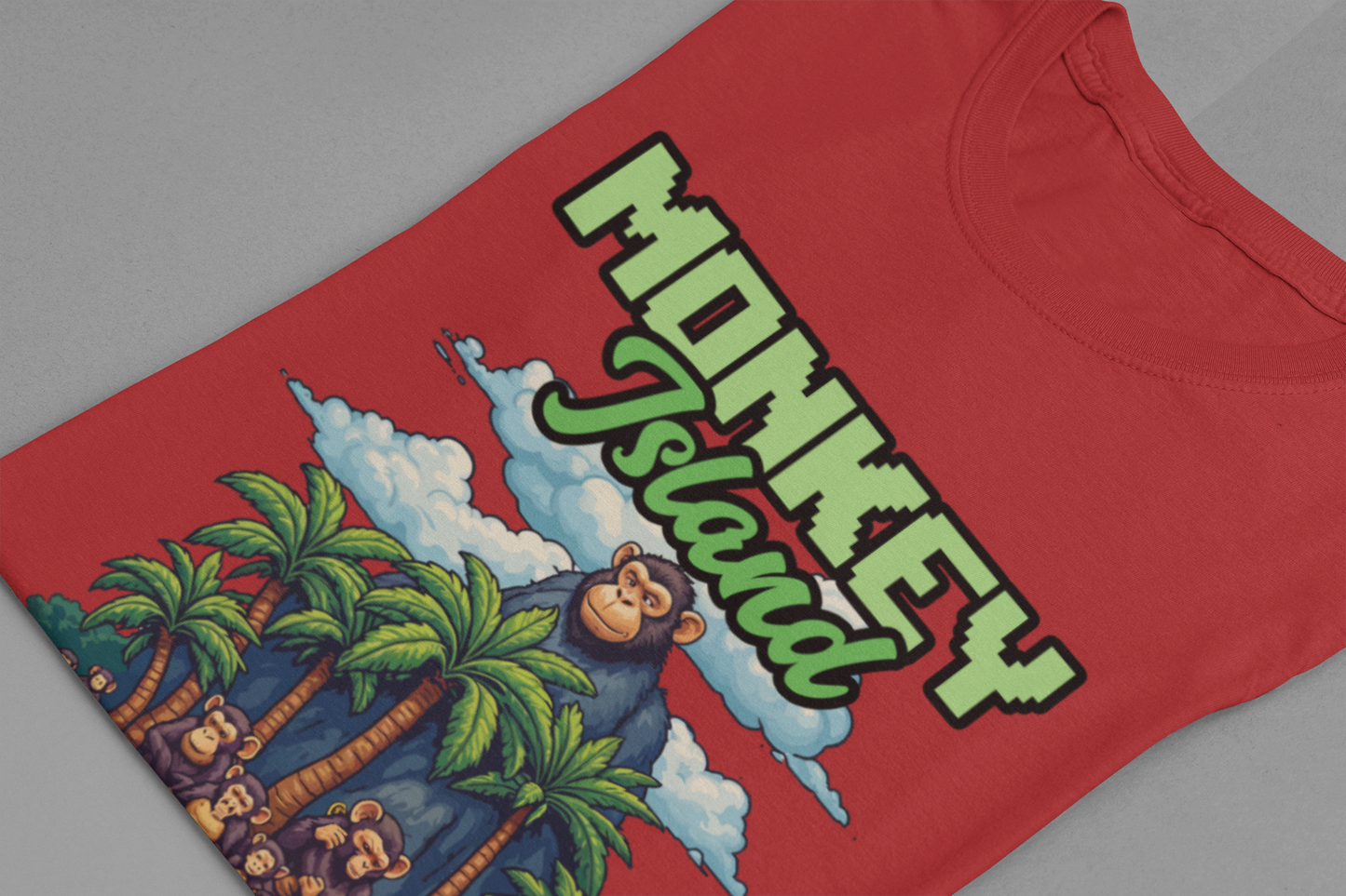 Monkey Island Gaming Tshirt – Giant Gorilla and Monkey Island Graphic
