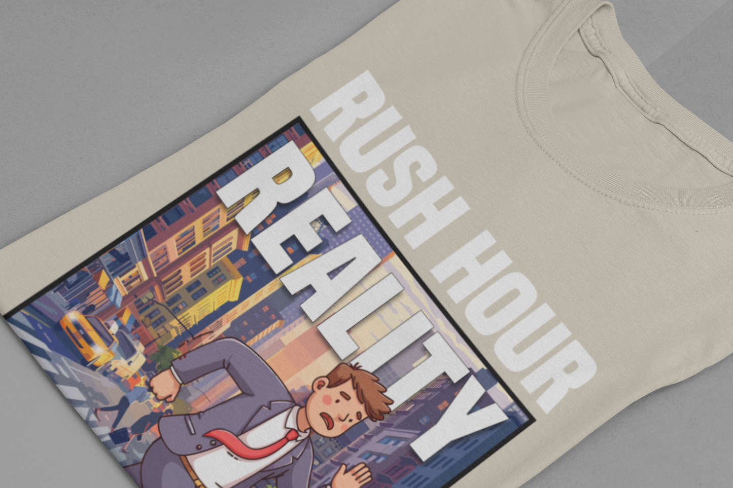 Rush Hour Reality Urban Commute Graphic Tee for City Warriors Navigating Chaos Hustle and Subway Stops Like Daily Champions