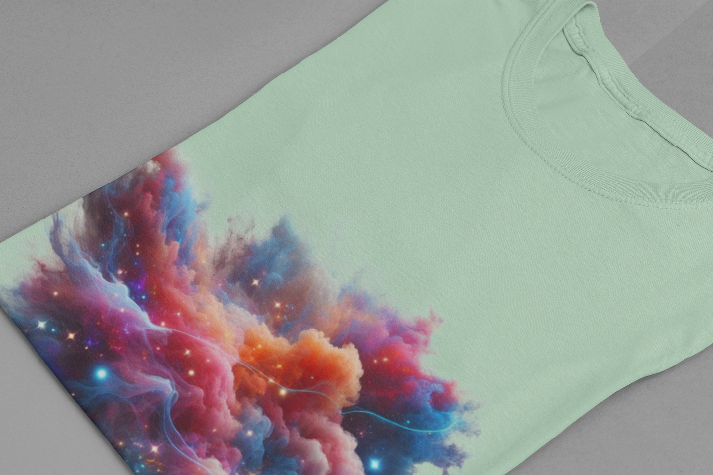 Cosmic Smoke – Colorful Space Swirl Graphic T-Shirt