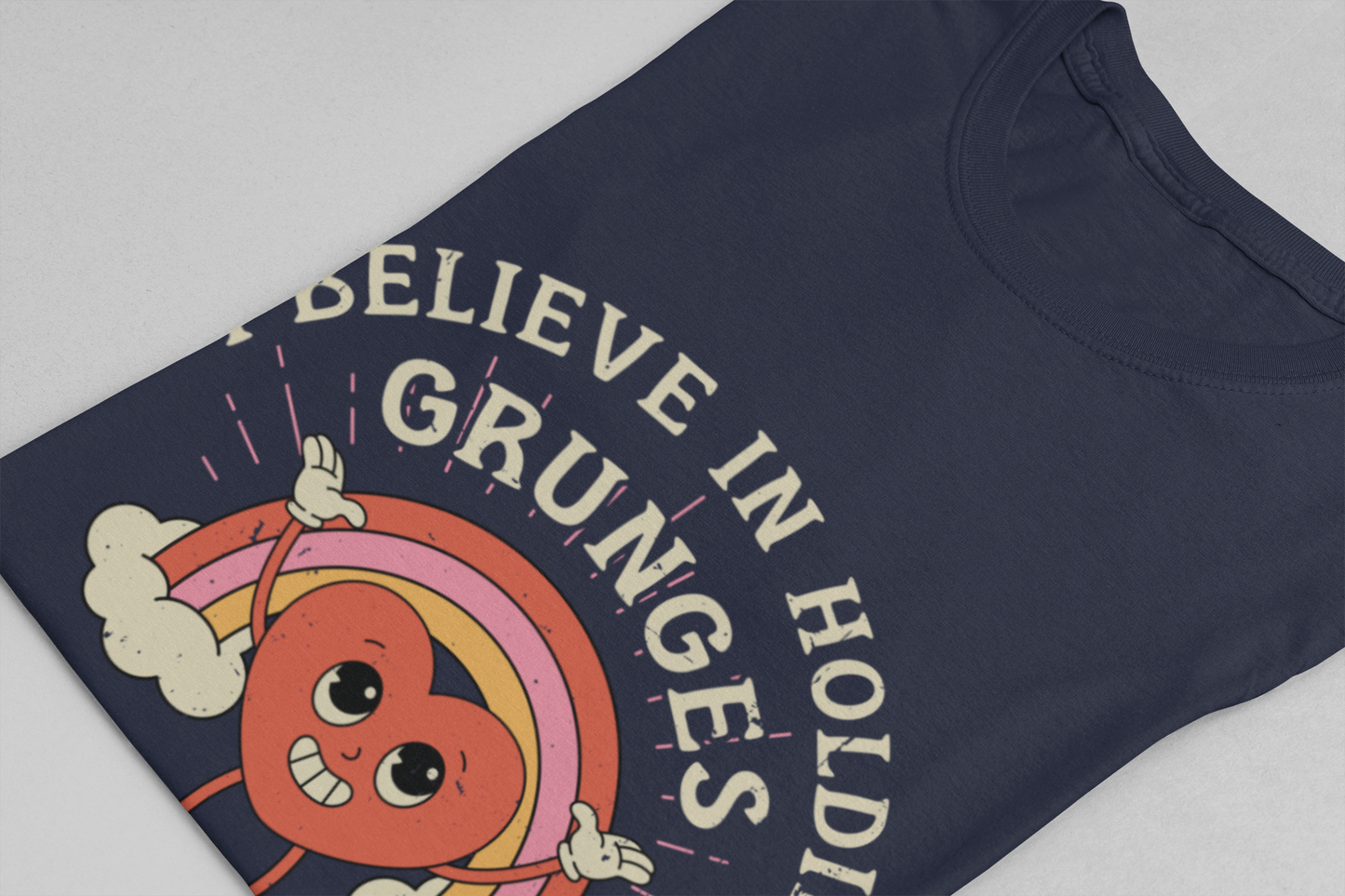 Worried Heart Rainbow T-Shirt – Bold Emotional Graphic Humor Tee