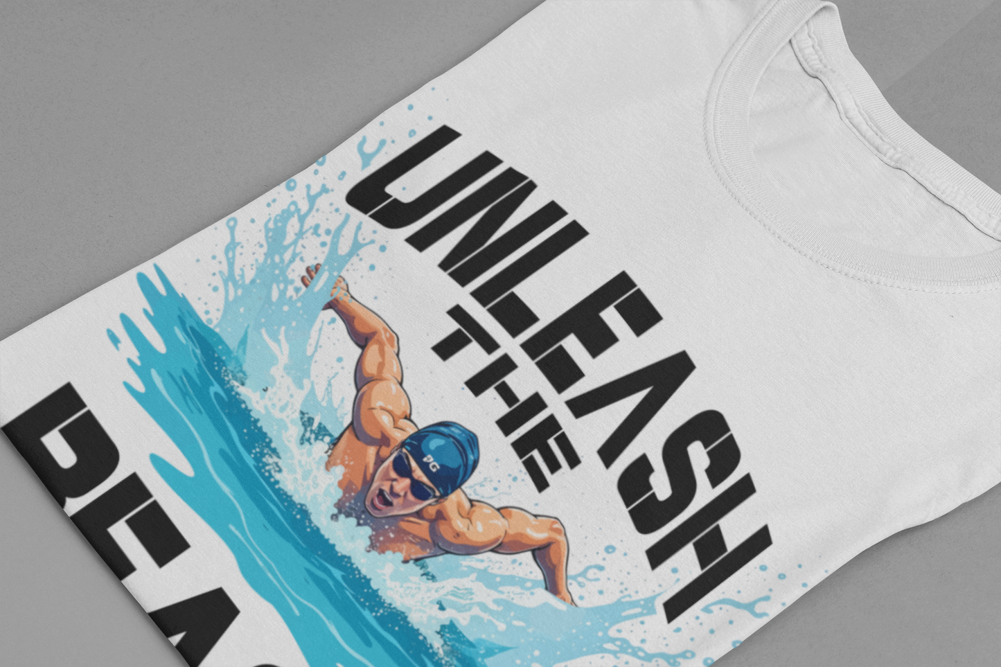 Unleash the Beast Butterfly Stroke Swimming Power Athlete Sports T-Shirt