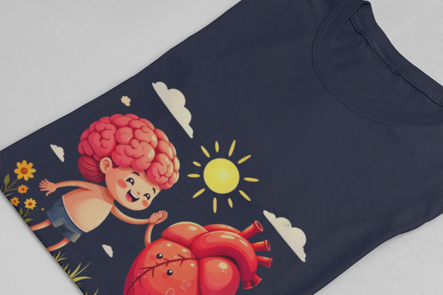 Emotionally Intelligent AF – Brain & Heart Hi-Five Graphic T-Shirt