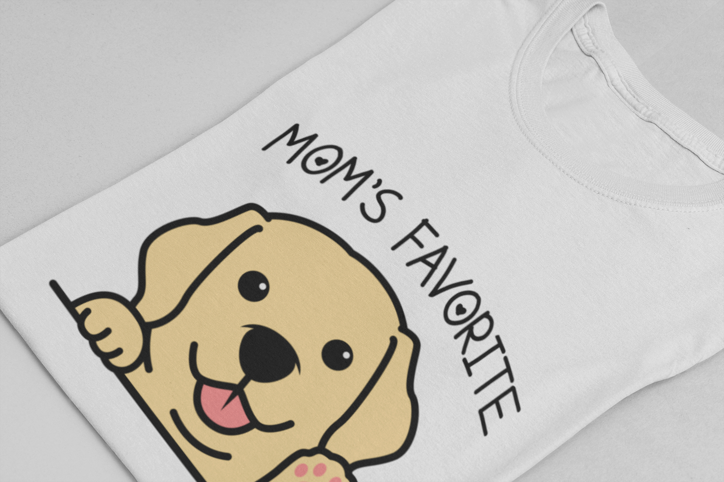 Moms Favorite Dog Waving Paw Tshirt Cute Happy Canine Design