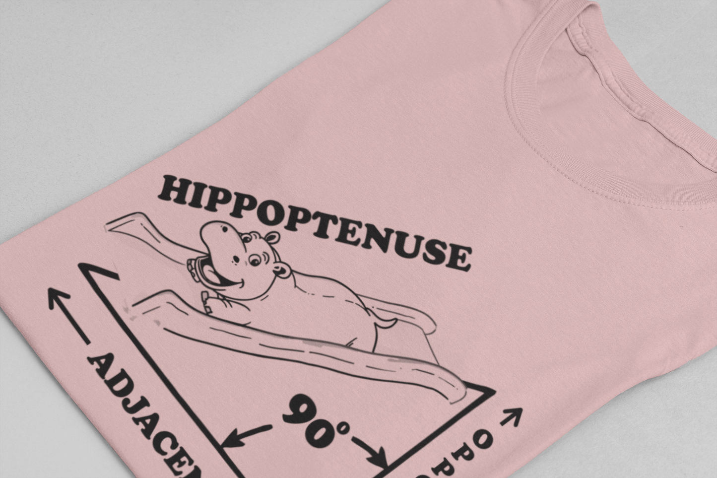 Math Joke Shirt – Hippopotenuse Hippo Right Triangle Graphic
