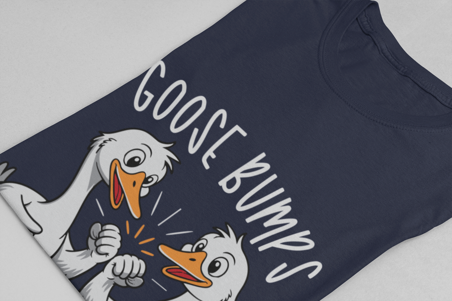 Goose Bumps T-Shirt – Funny Two Geese Fist Bump Cartoon Graphic Tee