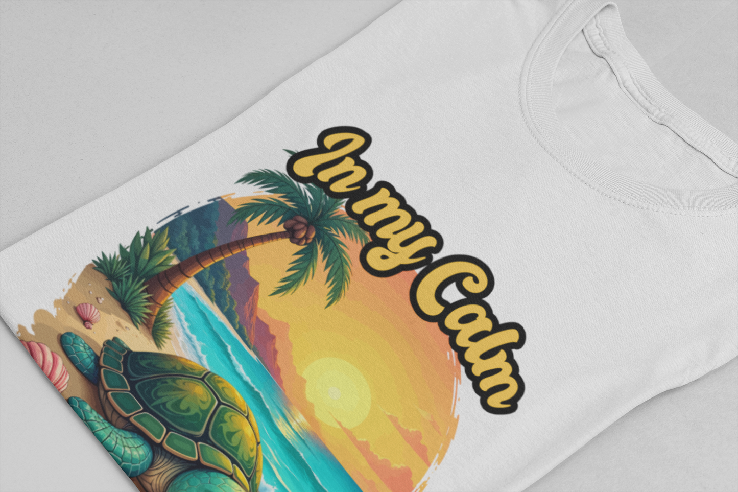 In My Calm State of Mind – Peaceful Tortoise Beach Sunset Graphic T-Shirt