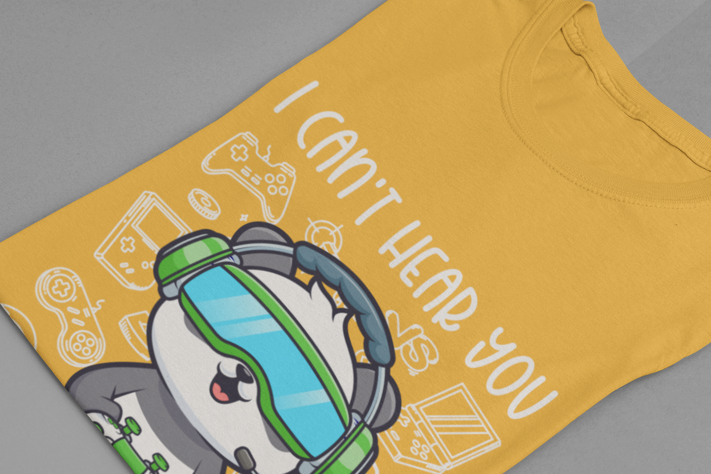 I Can’t Hear You I’m Gaming T-Shirt – Cute Puppy Gamer Headset Graphic Tee