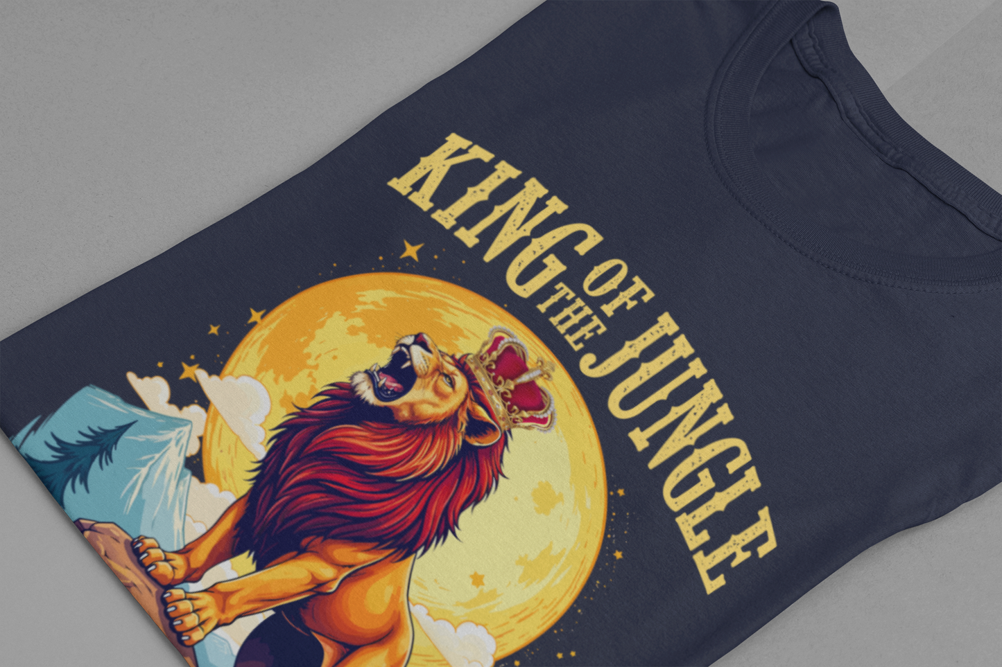 King of the Jungle T-Shirt – Majestic Lion with Crown Graphic Tee