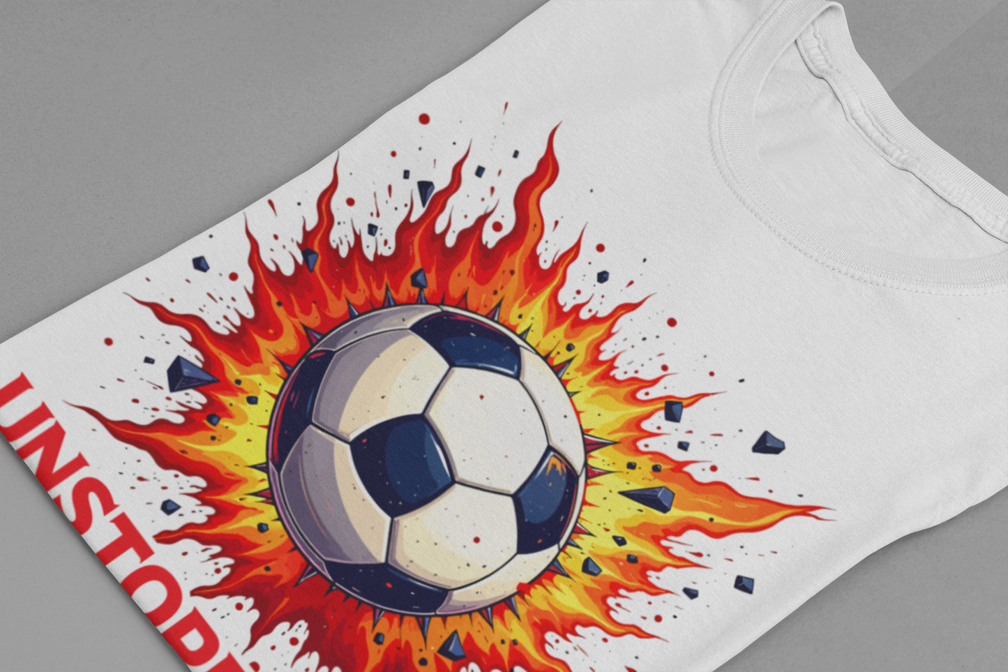 Goal Explosion Soccer Power Shot Flame Ball Scoring Moment T-Shirt