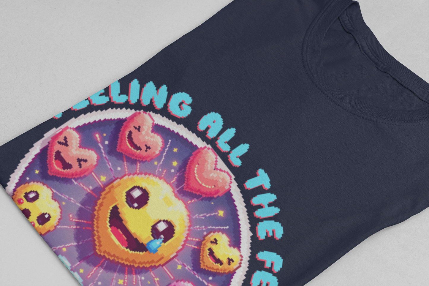 Feeling All the Feels – Heart Emoji Expressions Graphic T-Shirt