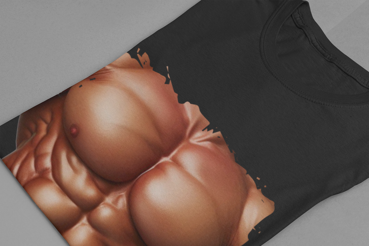 Chest Six Pack Abs Shirt, Muscles Bodybuilder Tee, Printed Gym T Shirt, Fitness Buff Costume Apparel, Fake Abs Funny Graphic Top