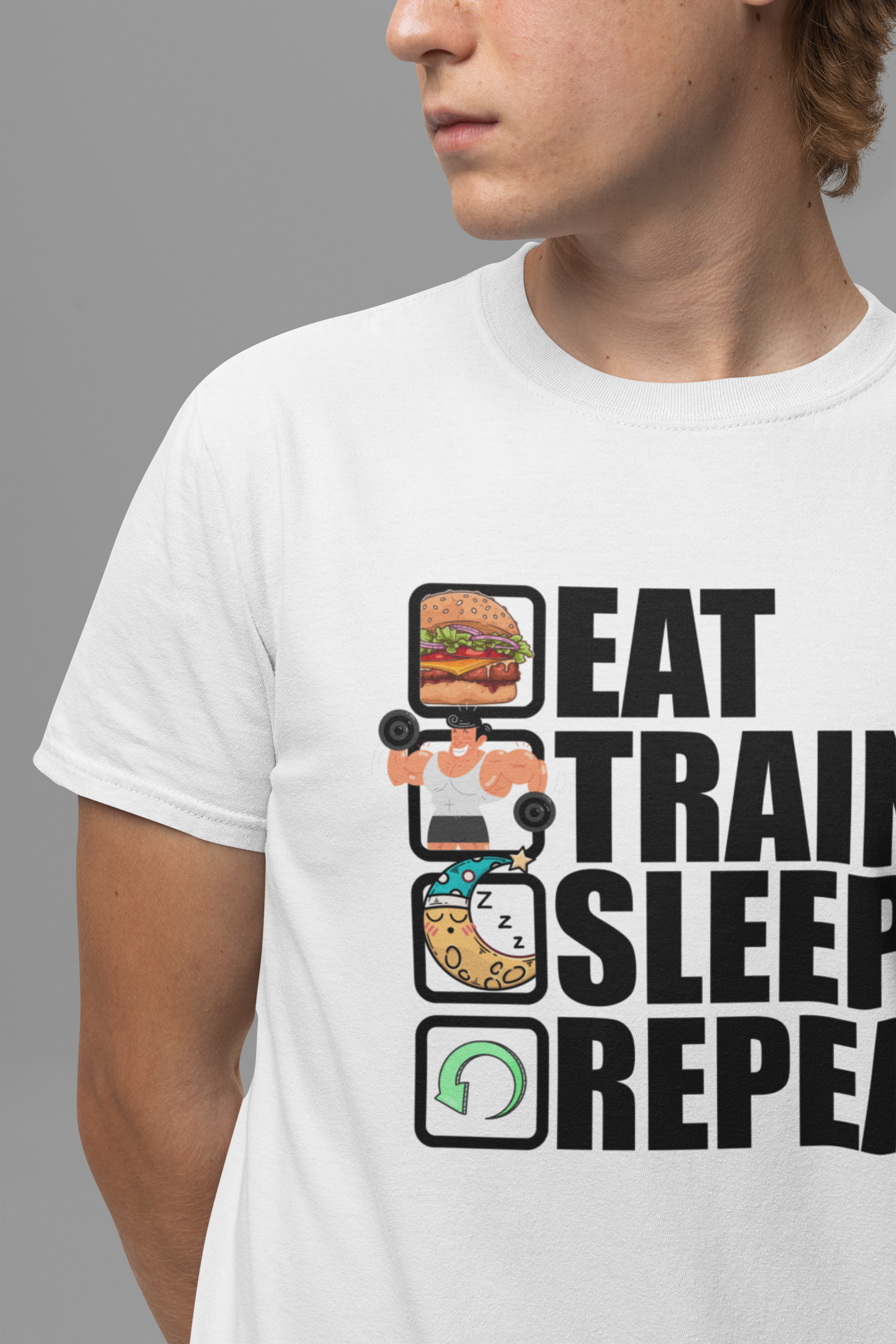 Eat Train Sleep Repeat Fitness Gym Motivation Lifestyle T-Shirt