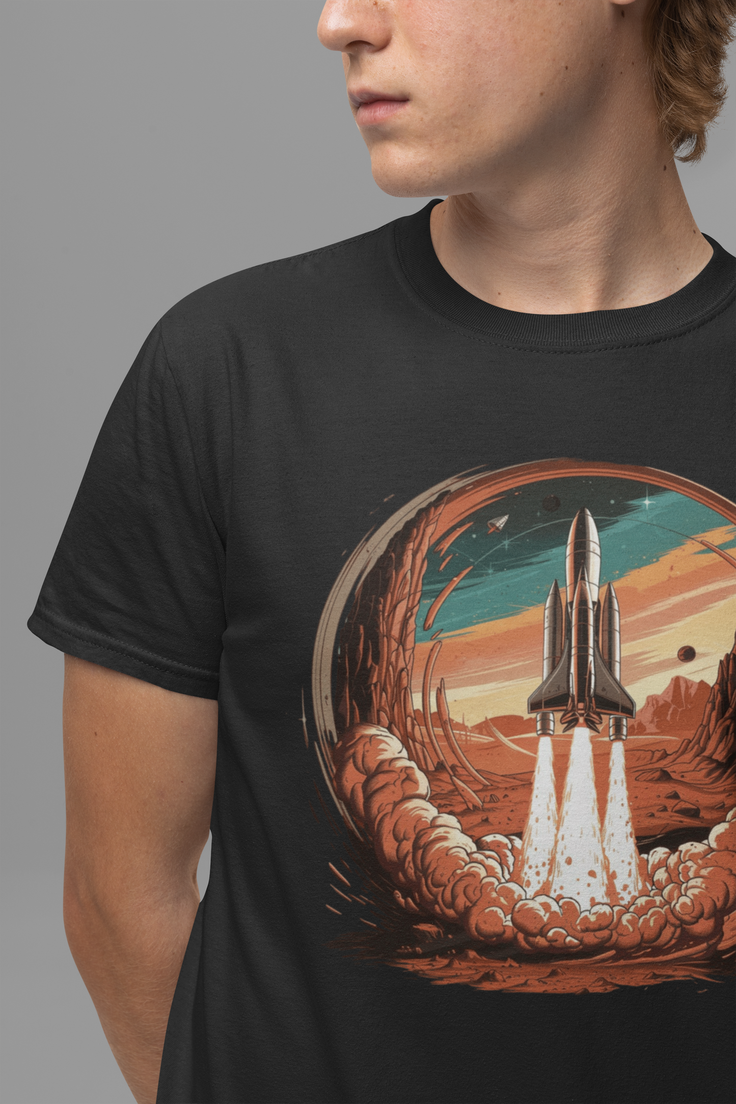 Mars or Bust Space Rocket Launch T-Shirt