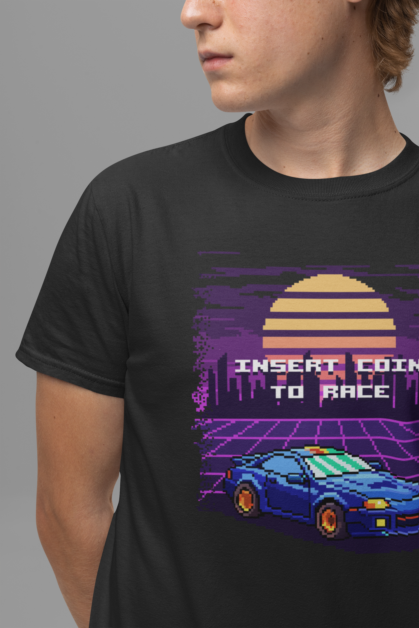 Retro Racing Arcade Pixel Gamer Insert Coin 80s Style T-Shirt