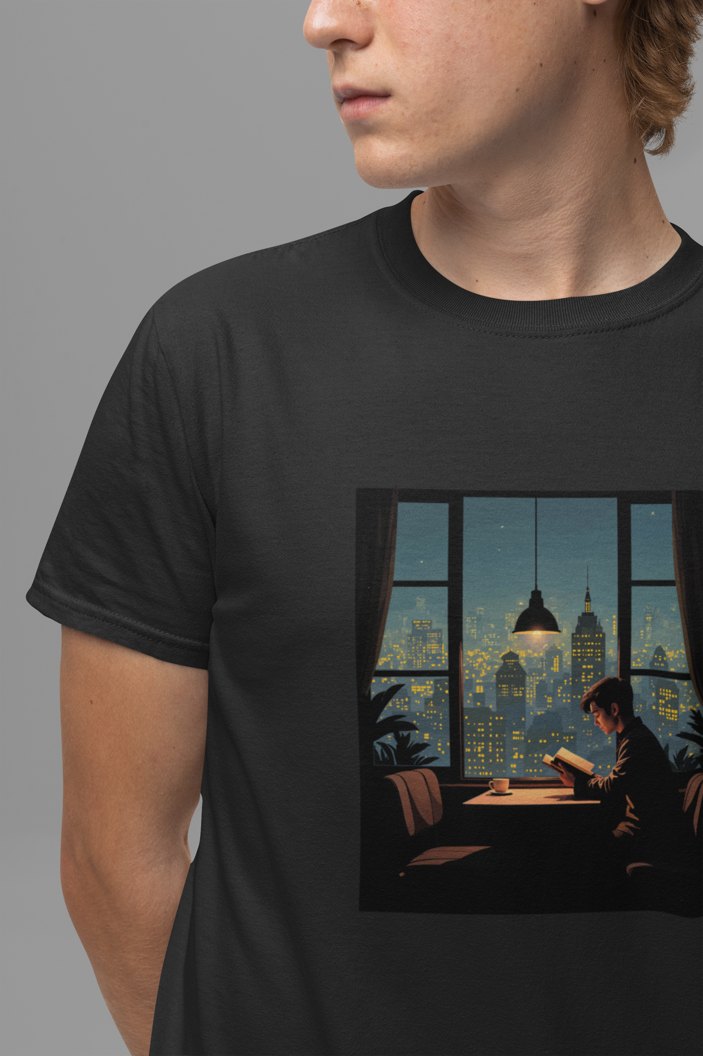Urban Nights Cozy Lights Window View City Dreamer Aesthetic T-Shirt