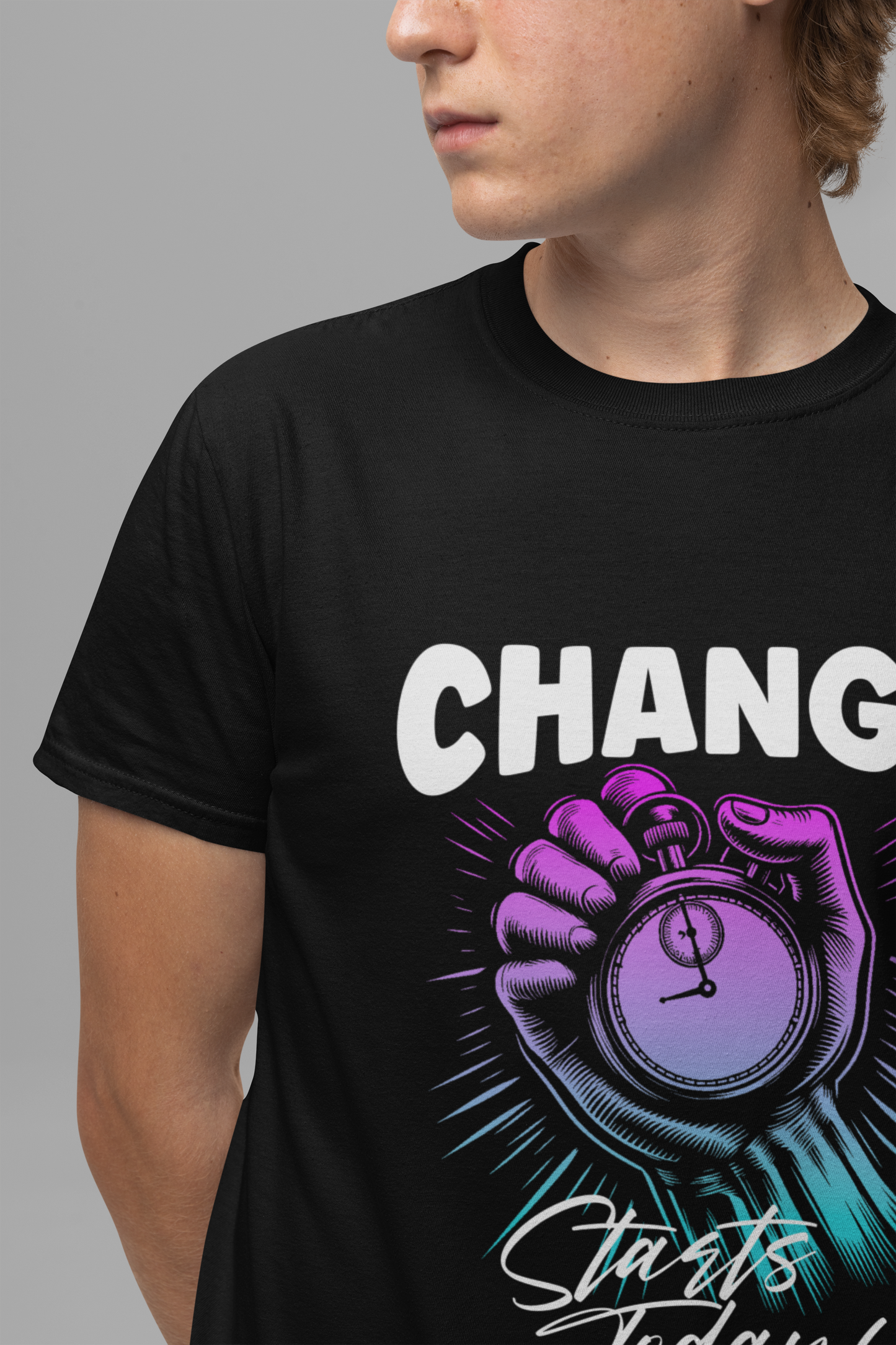Change Starts Today | Motivational Stopwatch T-Shirt