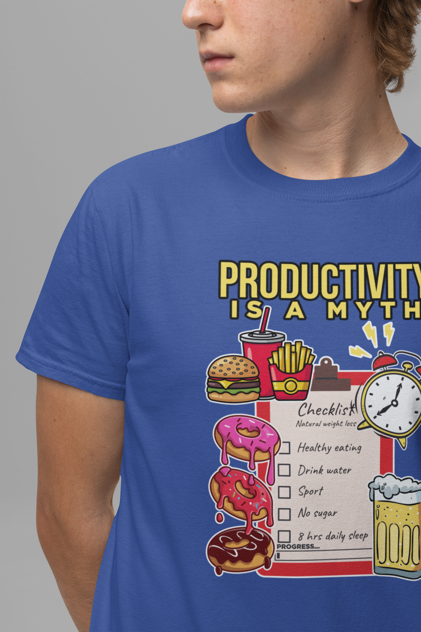 Productivity is a Myth Tee, Anti Hustle Culture Shirt, Lazy Life Graphic, Satirical Work Message Top, Modern Mindset Gift