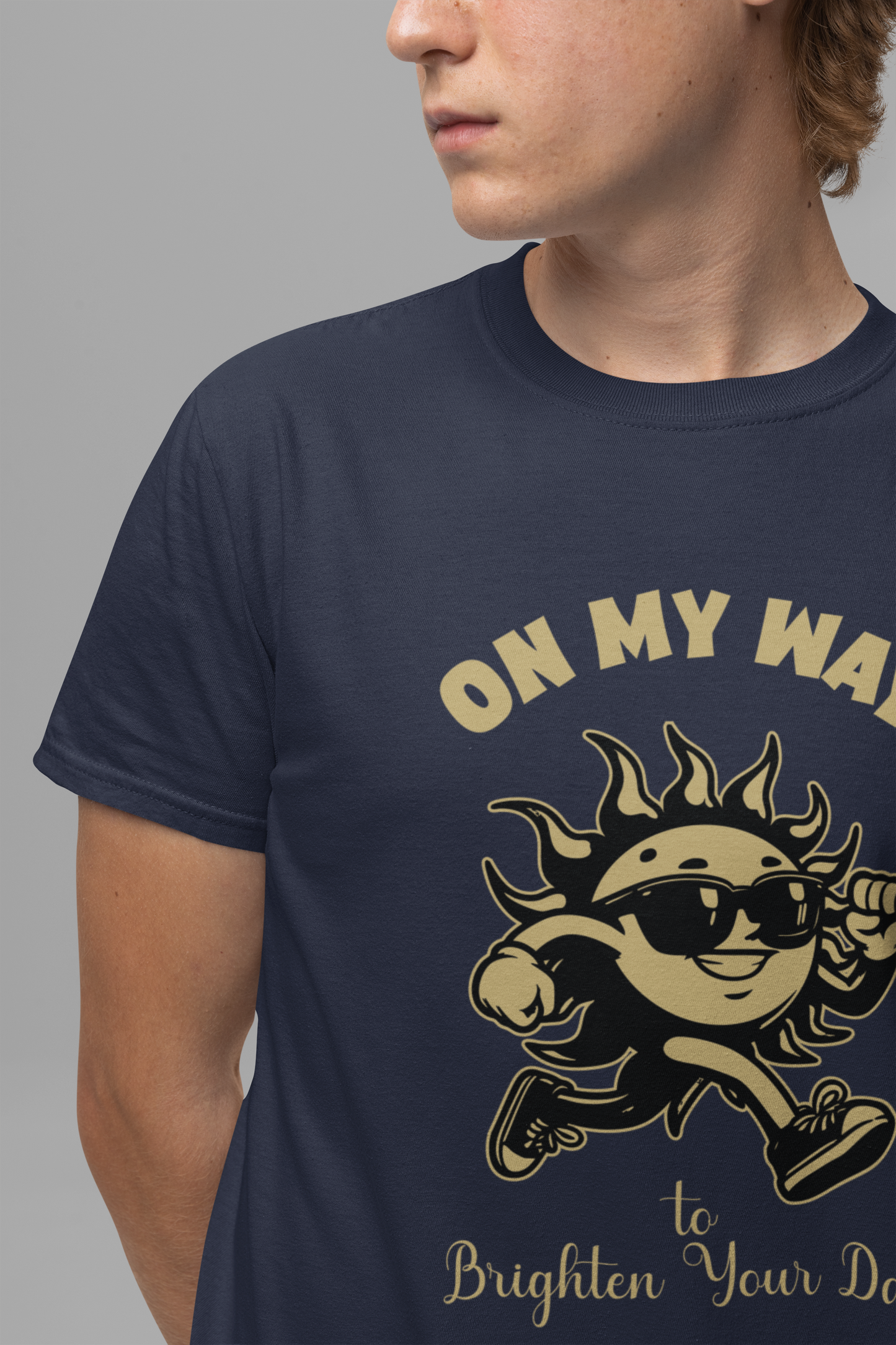 On My Way to Brighten Your Day T-Shirt – Fun Running Sun Graphic Tee