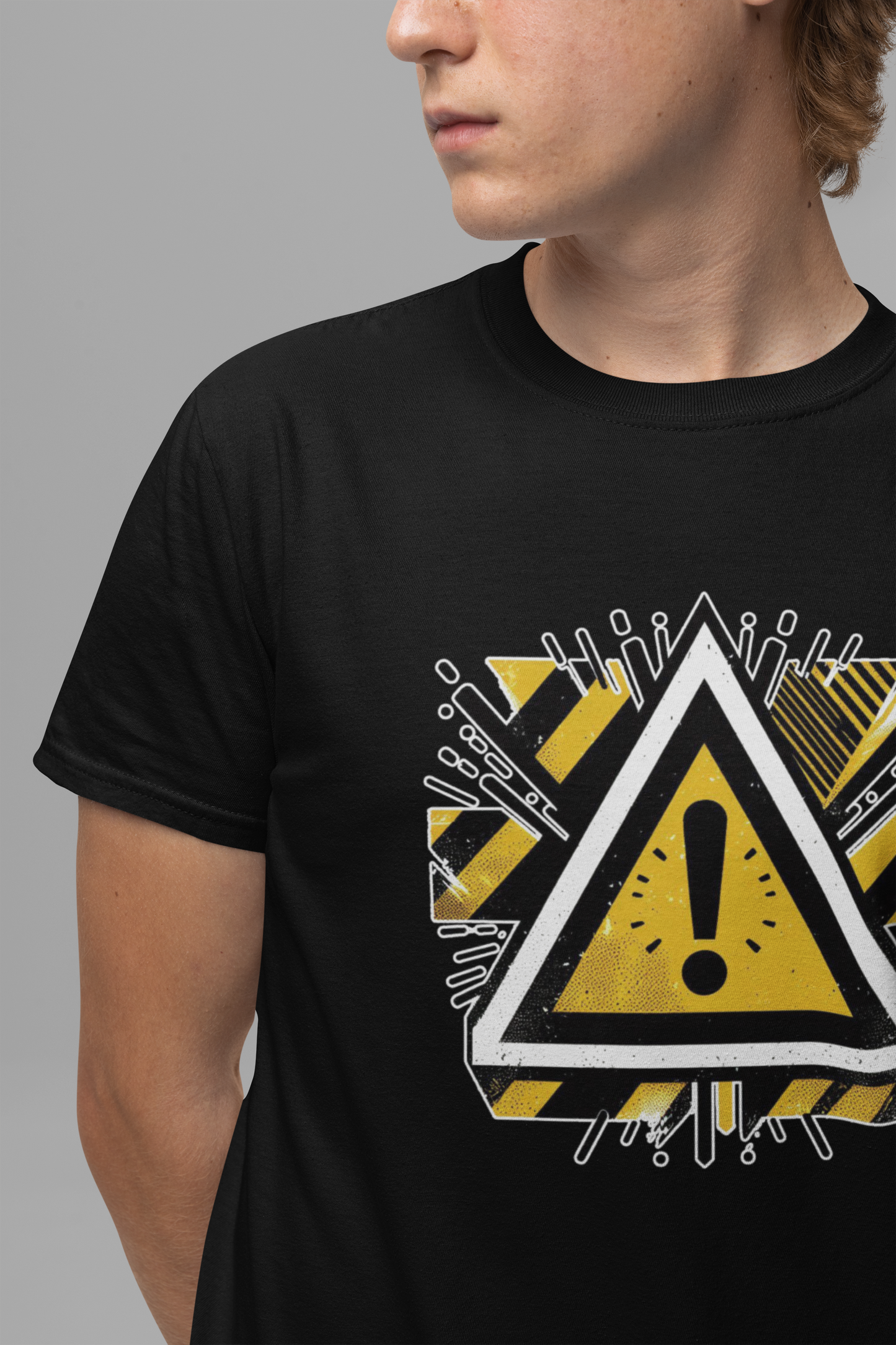 Abstract Warning | Modern Warning Symbol Graphic T-Shirt
