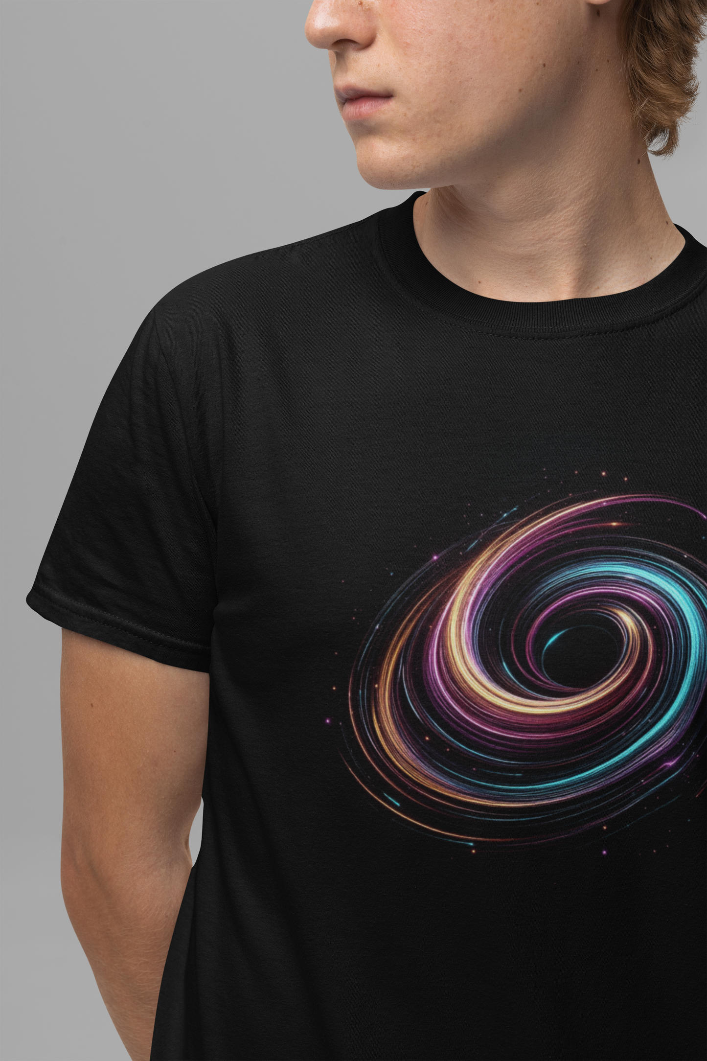 Neon Swirls – Vibrant Abstract Glow Graphic T-Shirt