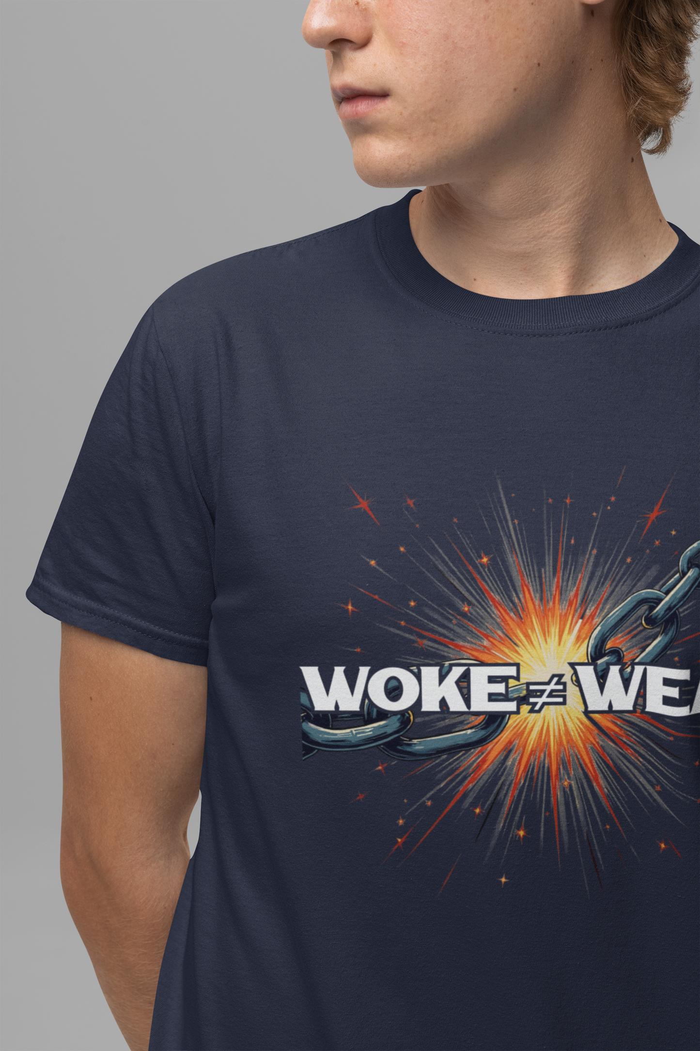 Woke ≠ Weak | Broken Chains & Spark Graphic T-Shirt