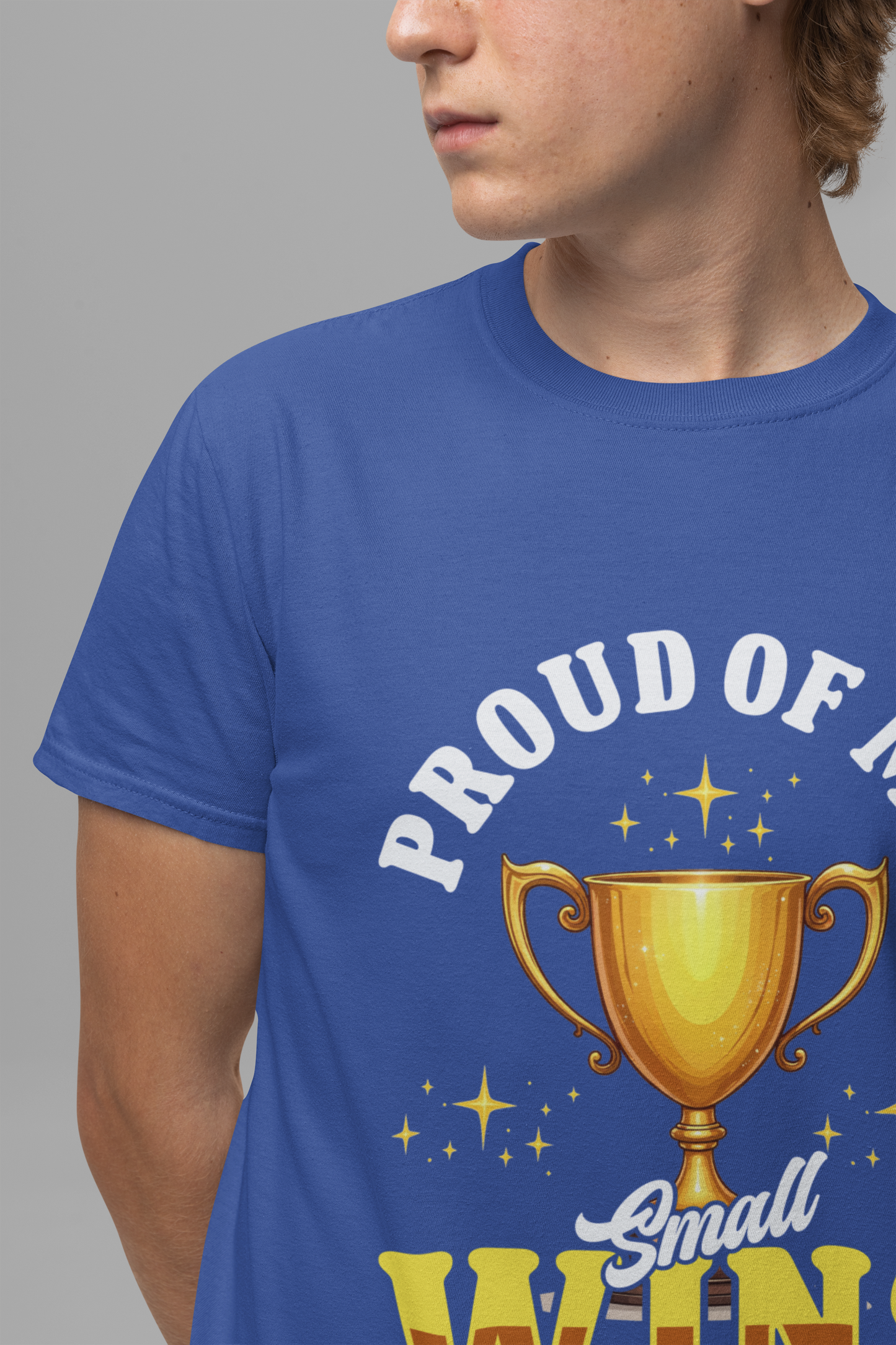 Celebrate Small Wins Tee – Trophy and Positive Quote Shirt
