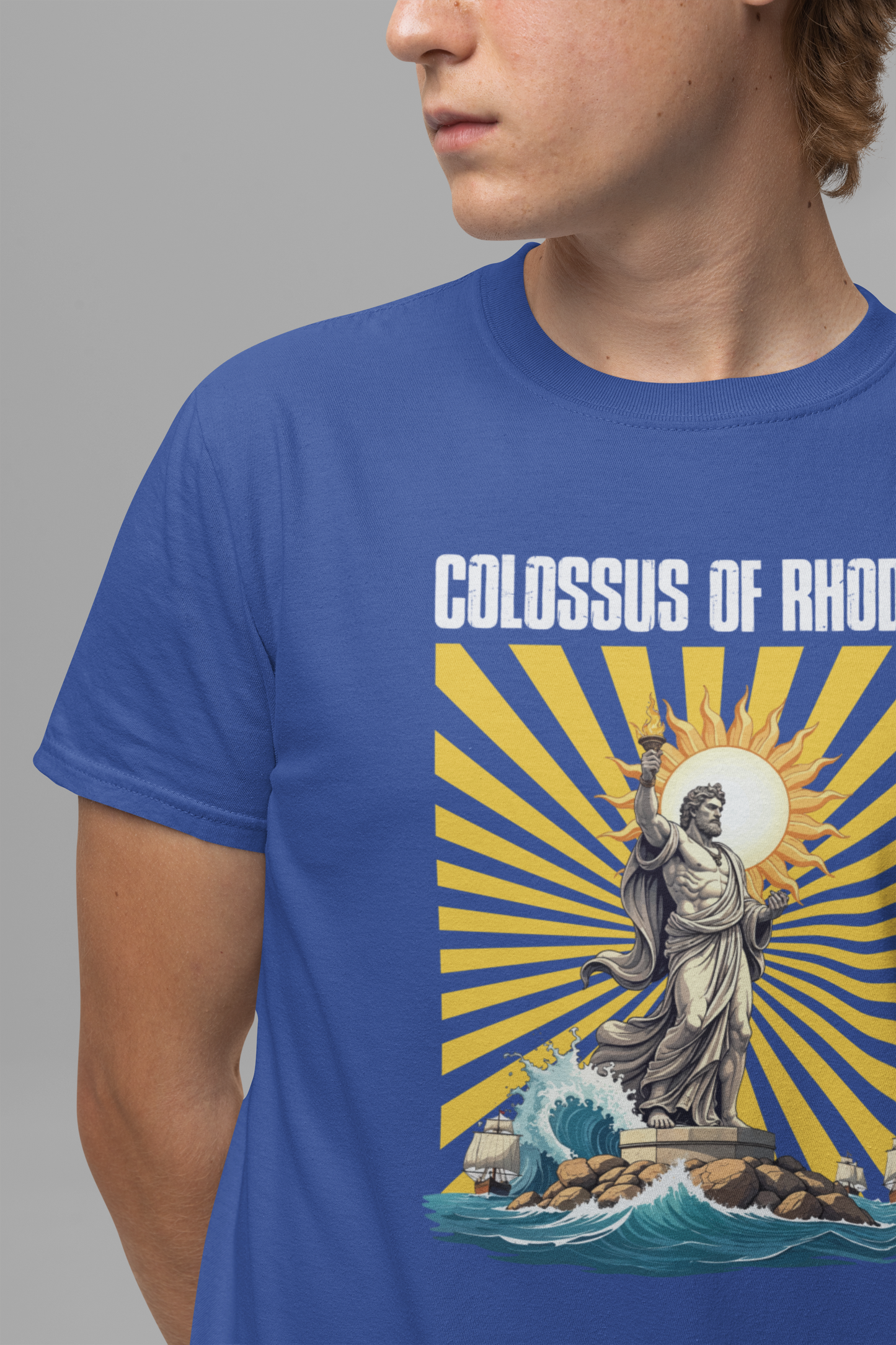 Colossus of Rhodes Club Tee, Ancient Wonder Shirt, Statue Tribute Top, Greek History Graphic Tee, Mythical Landmark Gift