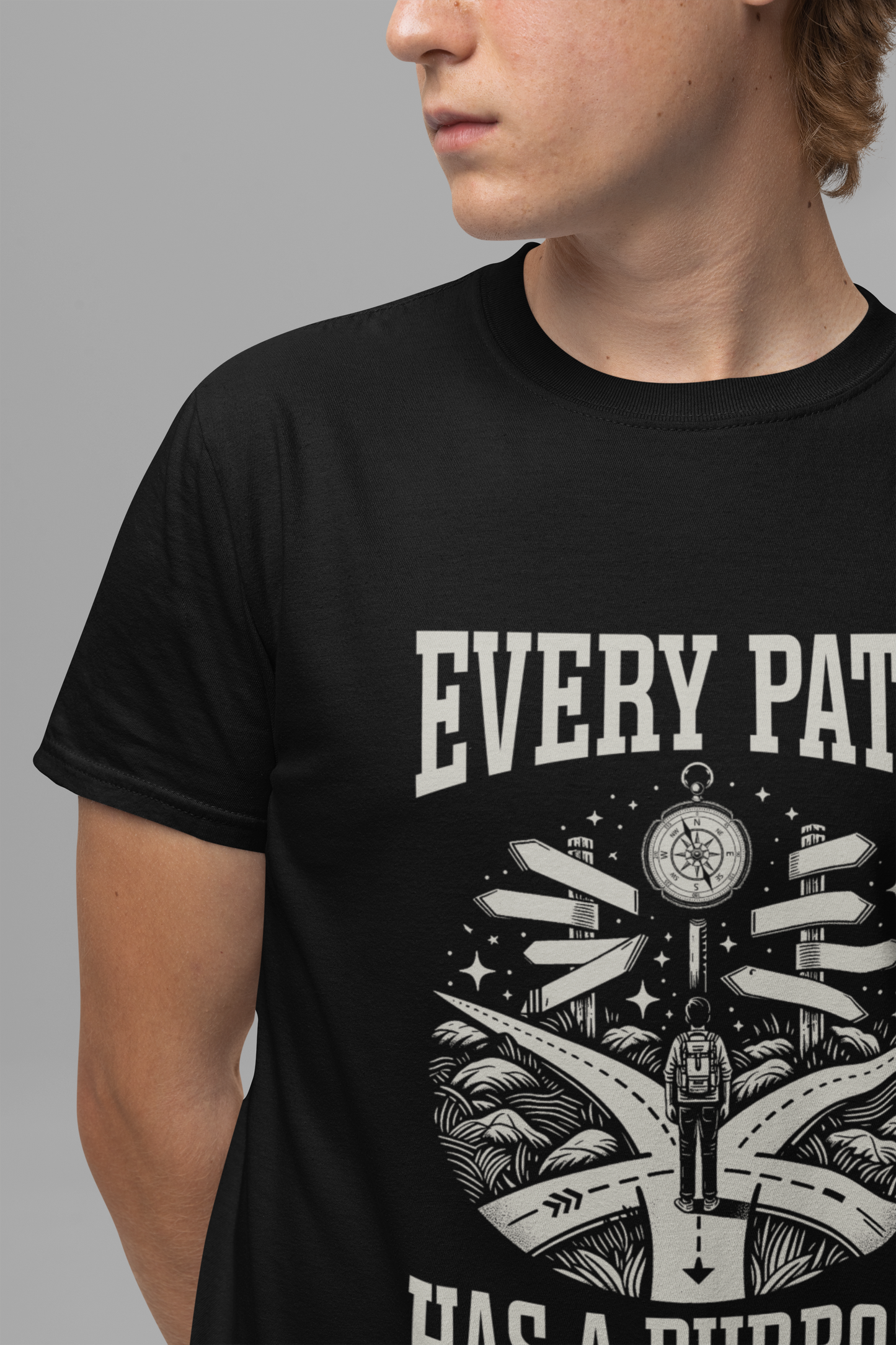 Lost in the Right Direction Every Path Has a Purpose | Intersection Journey Graphic T-Shirt