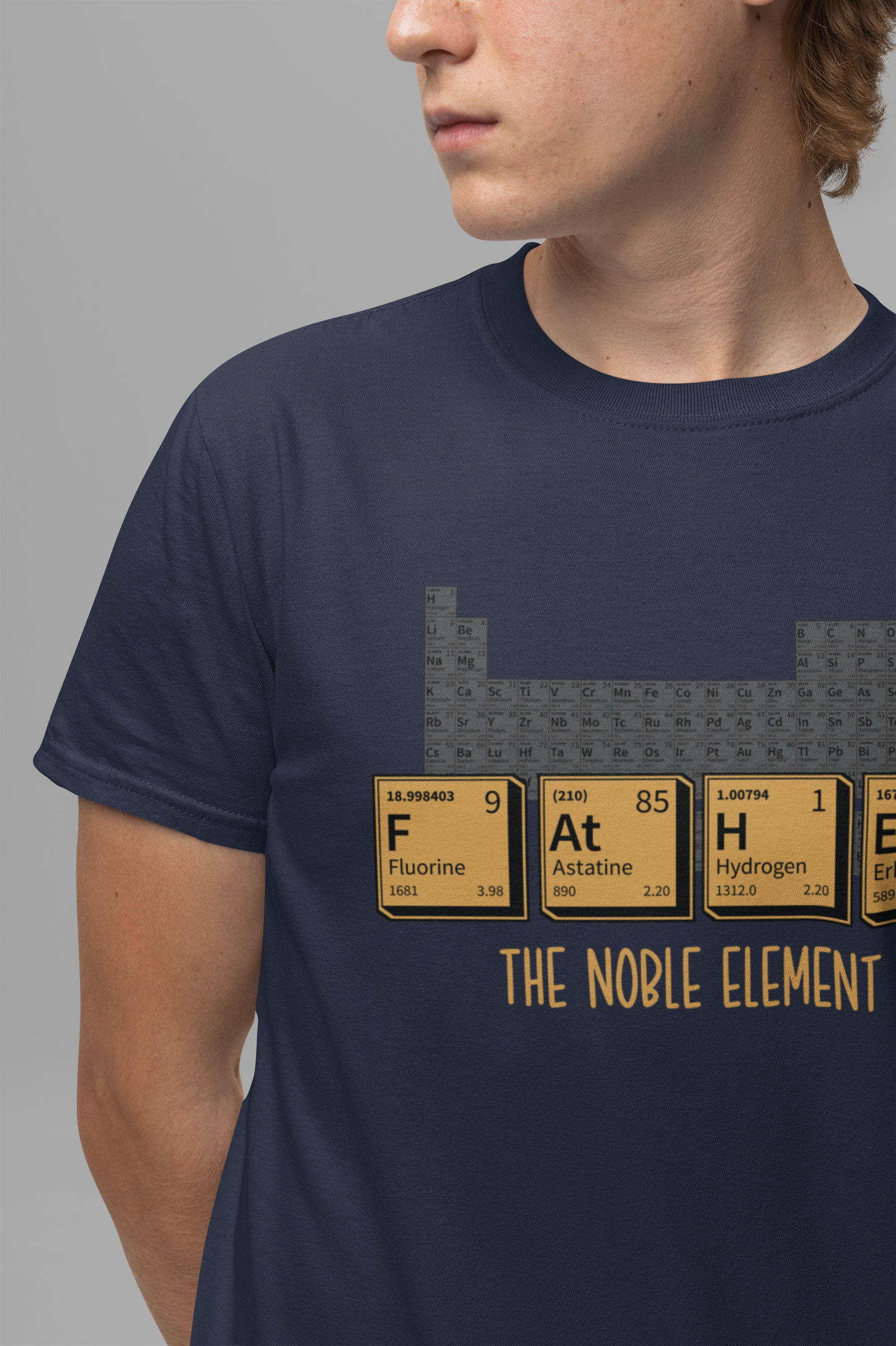 Funny Periodic Table T-Shirt – F At H Ar The Nobel Element Science Pun Tee