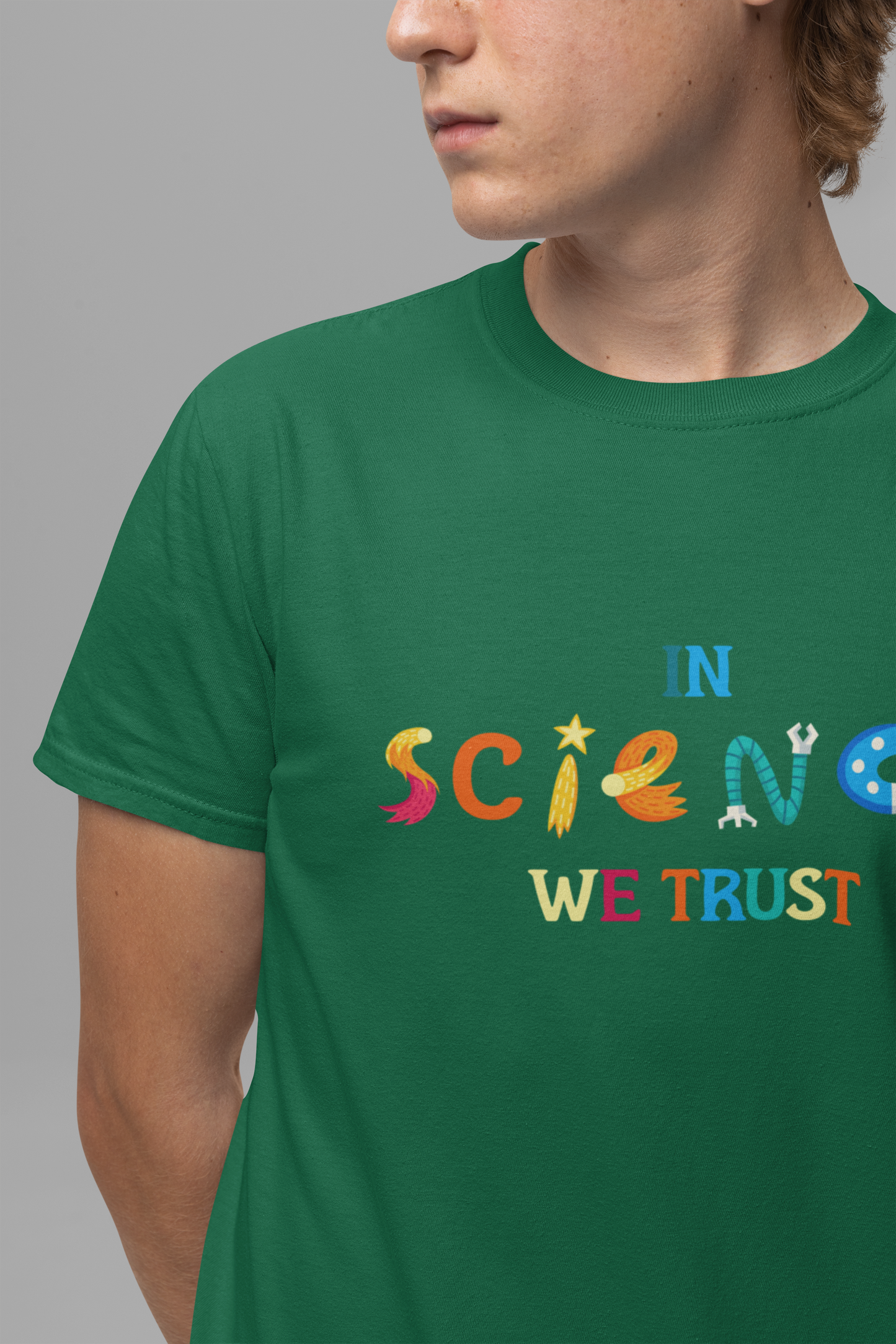 In Science We Trust T-Shirt – Lab Equipment Graphic STEM Lover Tee