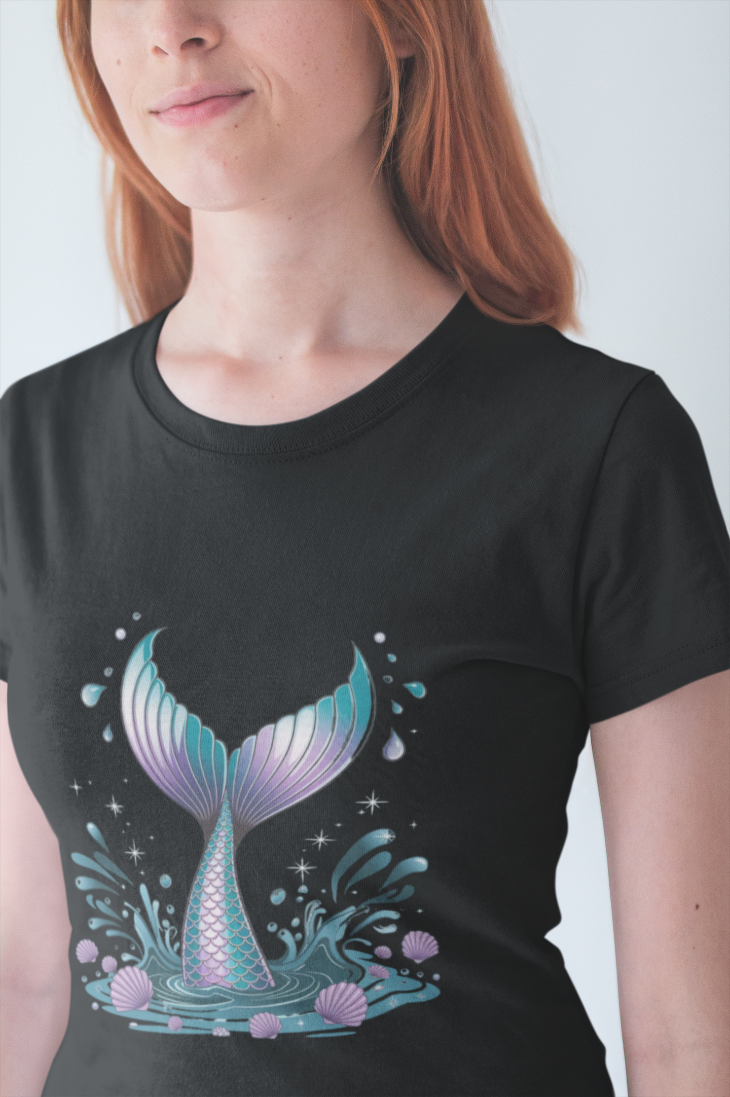 Mermaid Energy – Diving Mermaid Hip to Tail Graphic T-Shirt
