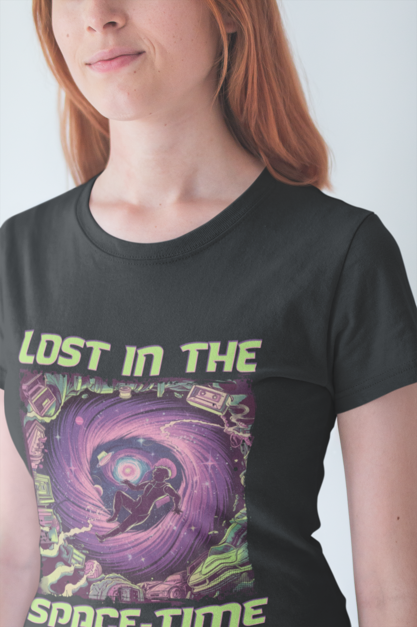 Lost in the Space Time Psychedelic Galaxy Spiral T-Shirt