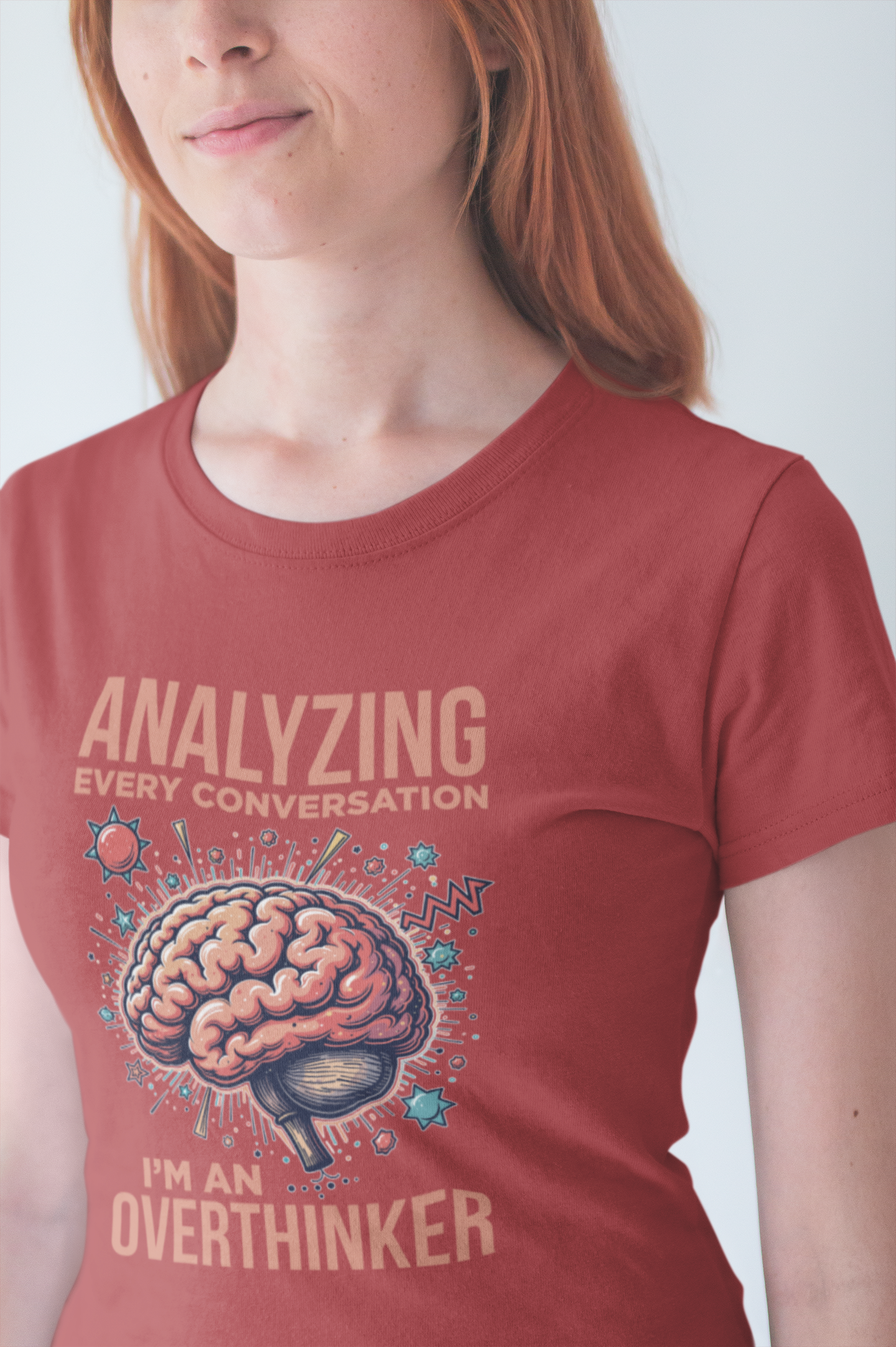 Can’t Talk I’m Busy Overthinking Tee, Mental Spiral Shirt, Anxious Brain Humor Tee, Self Aware Graphic, Relatable Mood Gift