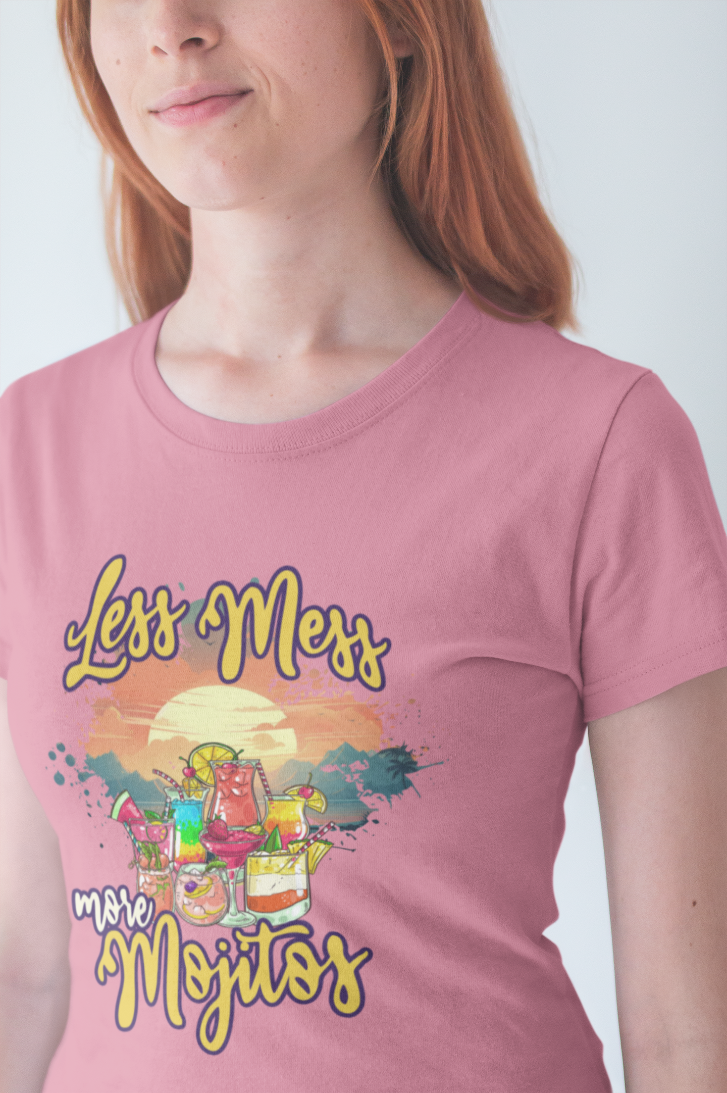 Less Mess More Mojitos Tee, Cocktail Humor Shirt, Party Mood Graphic Tee, Summer Chill Top, Funny Drink Gift