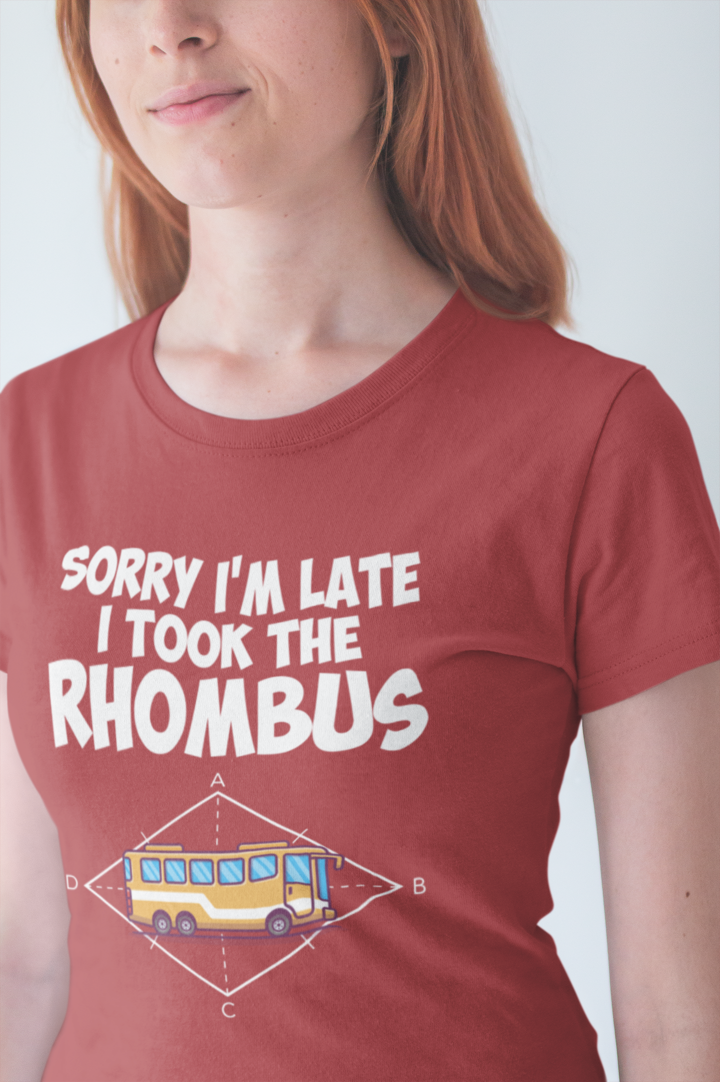 Math Joke Shirt – I Took the Rhombus Geometry Bus Graphic