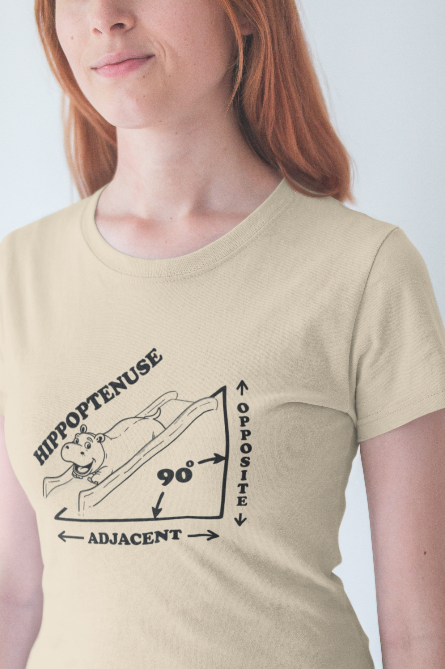 Math Joke Shirt – Hippopotenuse Hippo Right Triangle Graphic