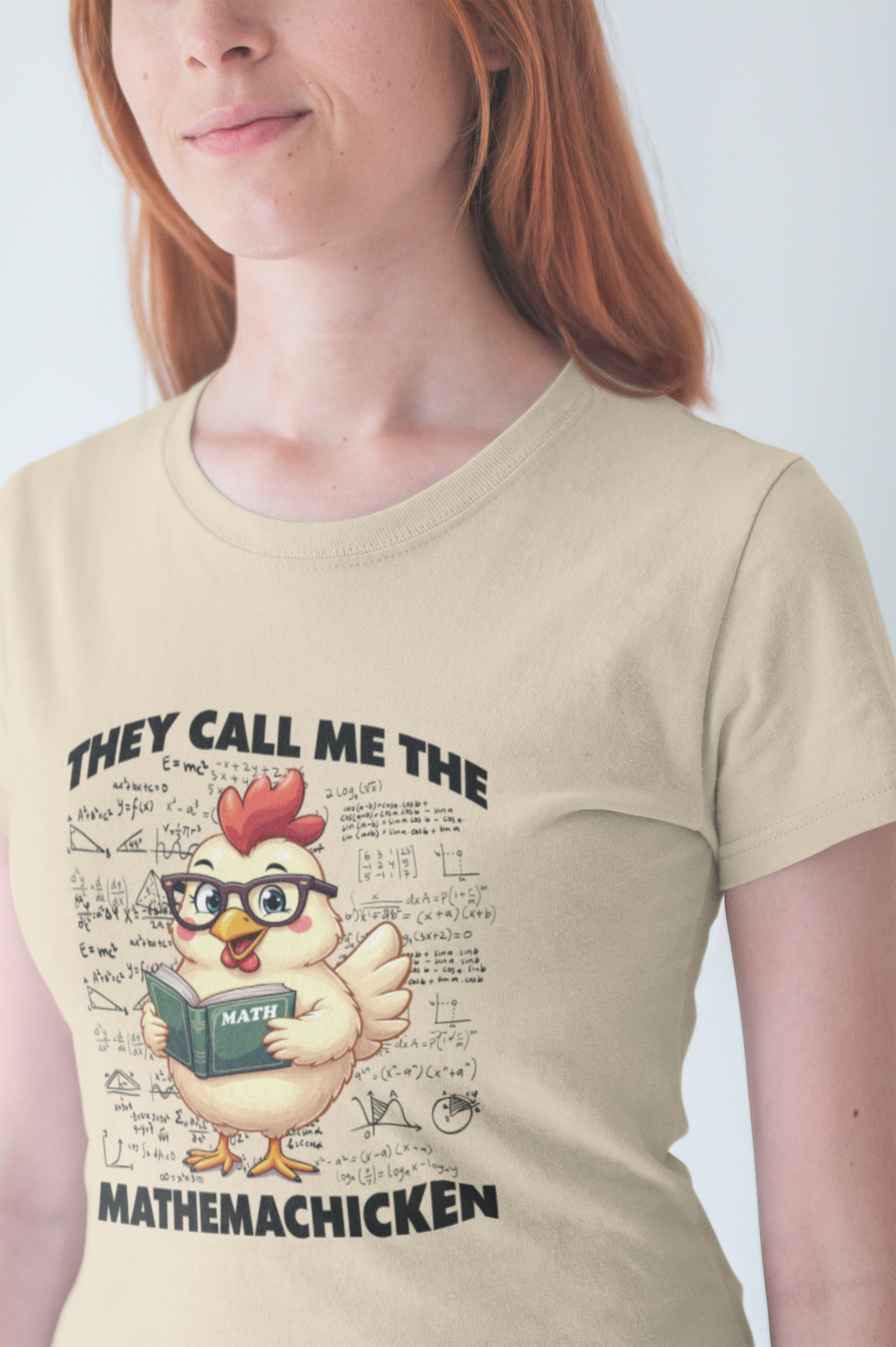 Math Lover Chicken T-Shirt – Geeky Poultry and Equations Design