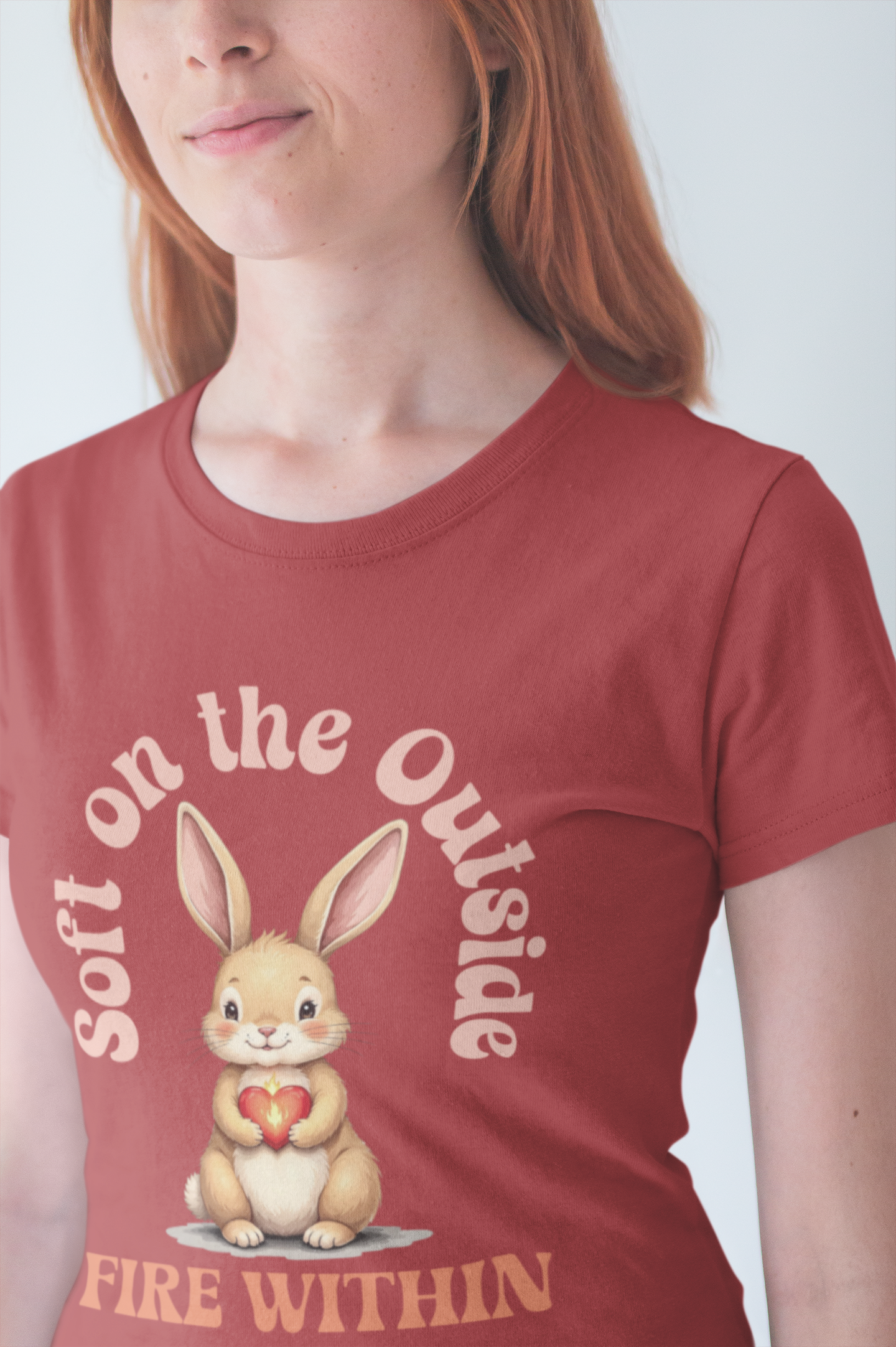 Cute Bunny Strength Quote Tee – Soft on the Outside, Fire Within