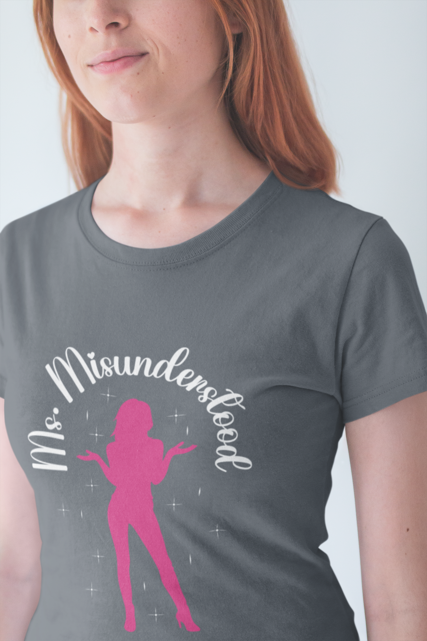 Ms Misunderstood Shirt, Confident Anime Girl Tee, Pink Silhouette Sass T Shirt, Bold Feminine Energy Apparel, Sassy Girl Power Graphic Top