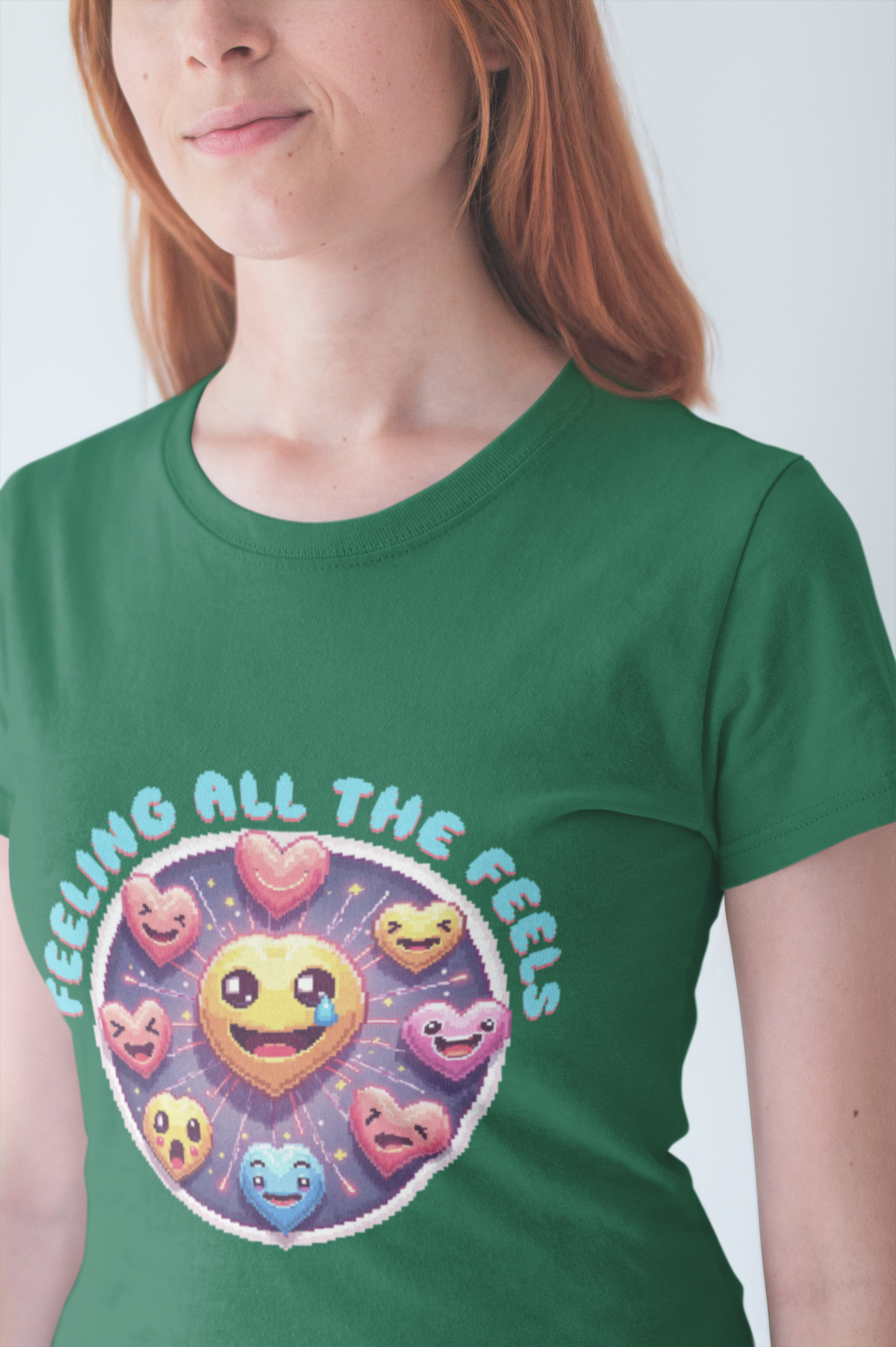 Feeling All the Feels – Heart Emoji Expressions Graphic T-Shirt