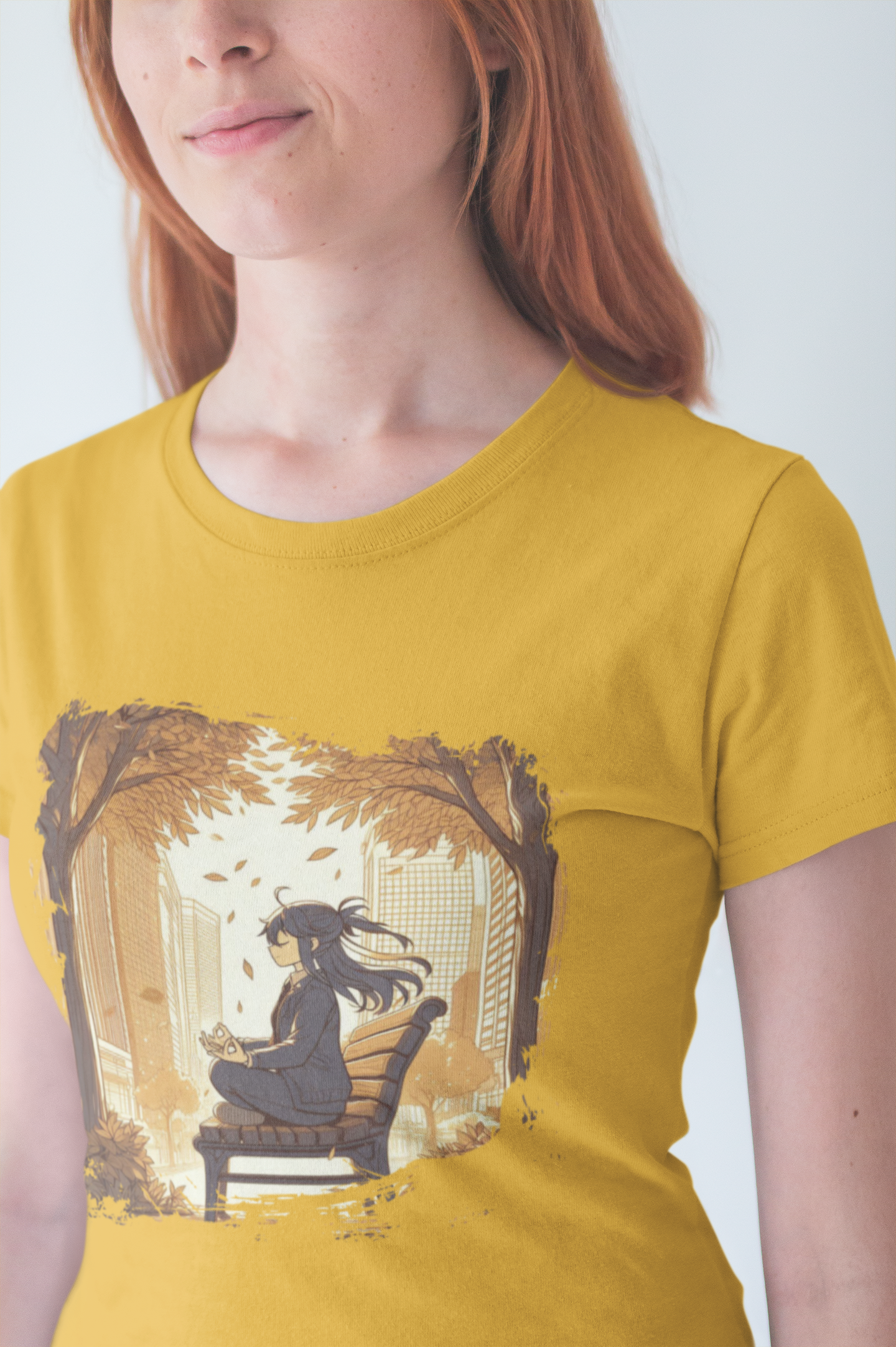 Urban Nature Meditating Girl Peace in the City T-Shirt