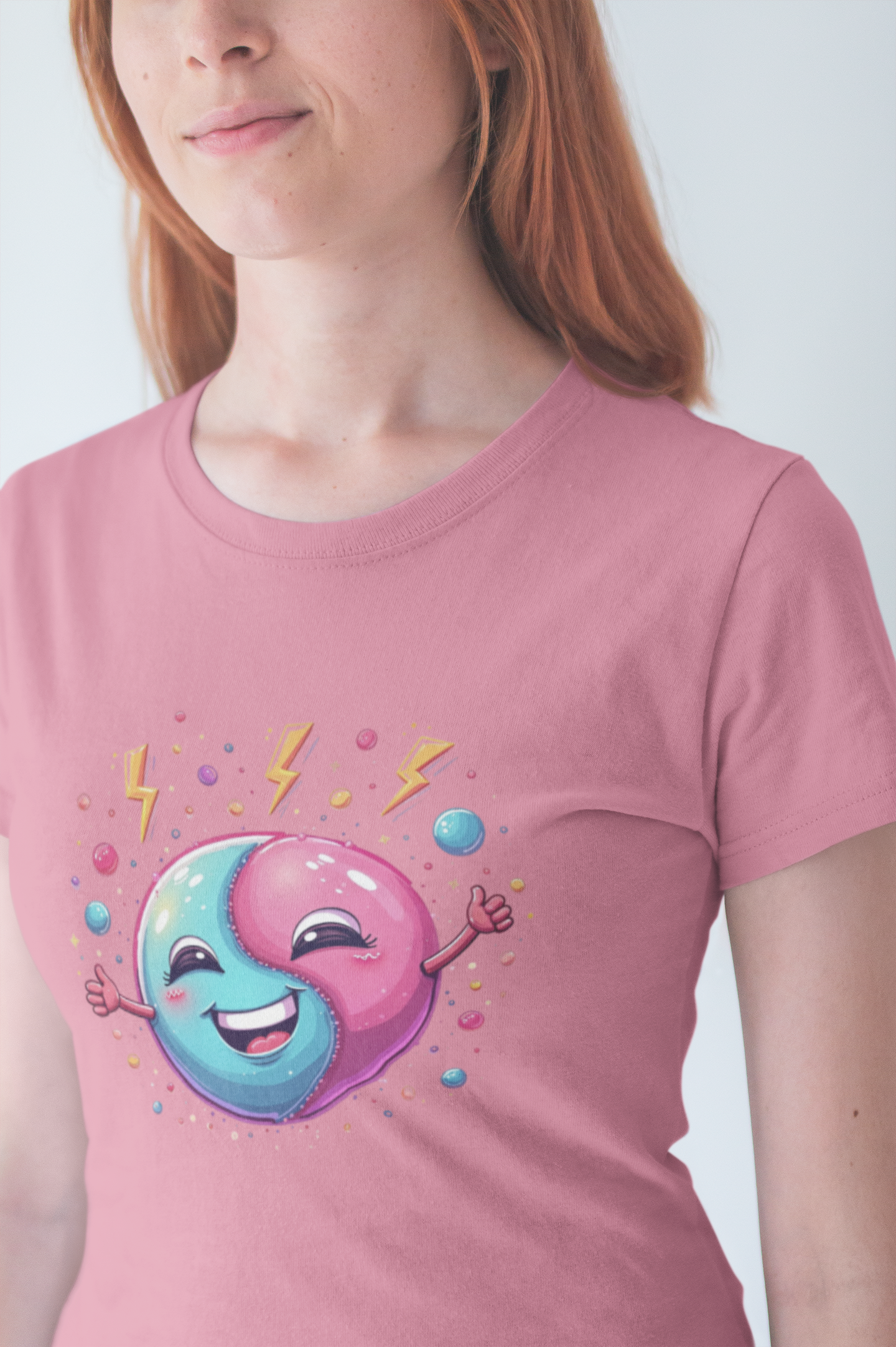 Energetic but Introverted – Colorful Smiling Balance Inner Reflection with Lively Enthusiasm Graphic T-Shirt