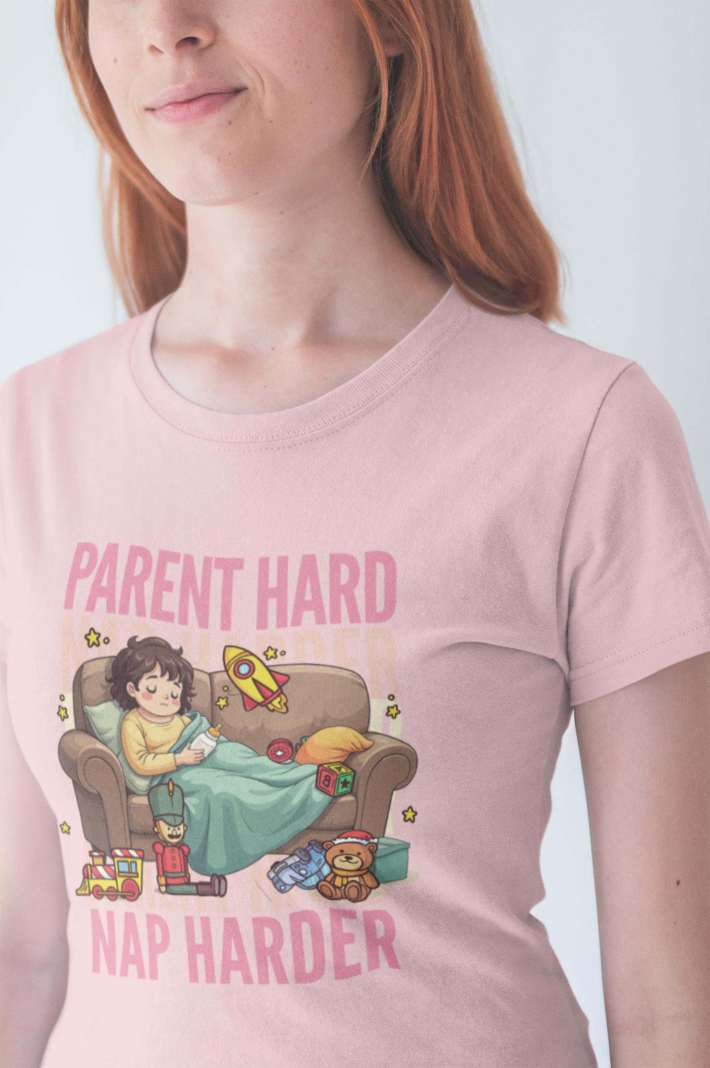 Parent Hard Nap Harder Tee, Funny Parenting Life Shirt, Tired Parent Graphic Tee, Sleepless Caregiver Top, Family Survival Gift