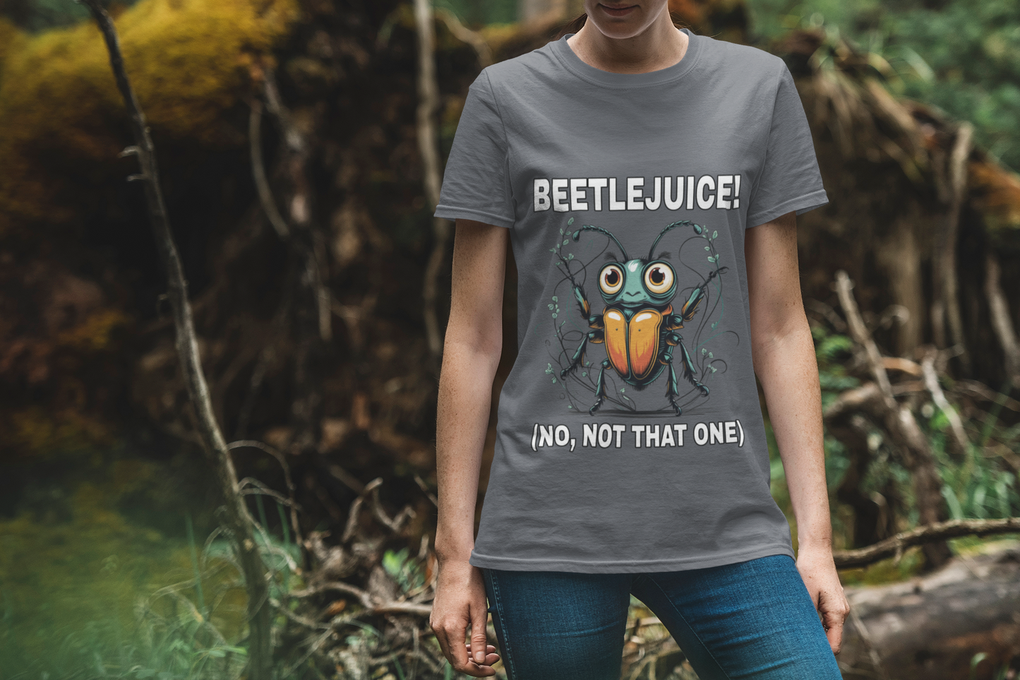 Beetlejuice! No, Not That One – Shocked Beetle Funny Graphic T-Shirt
