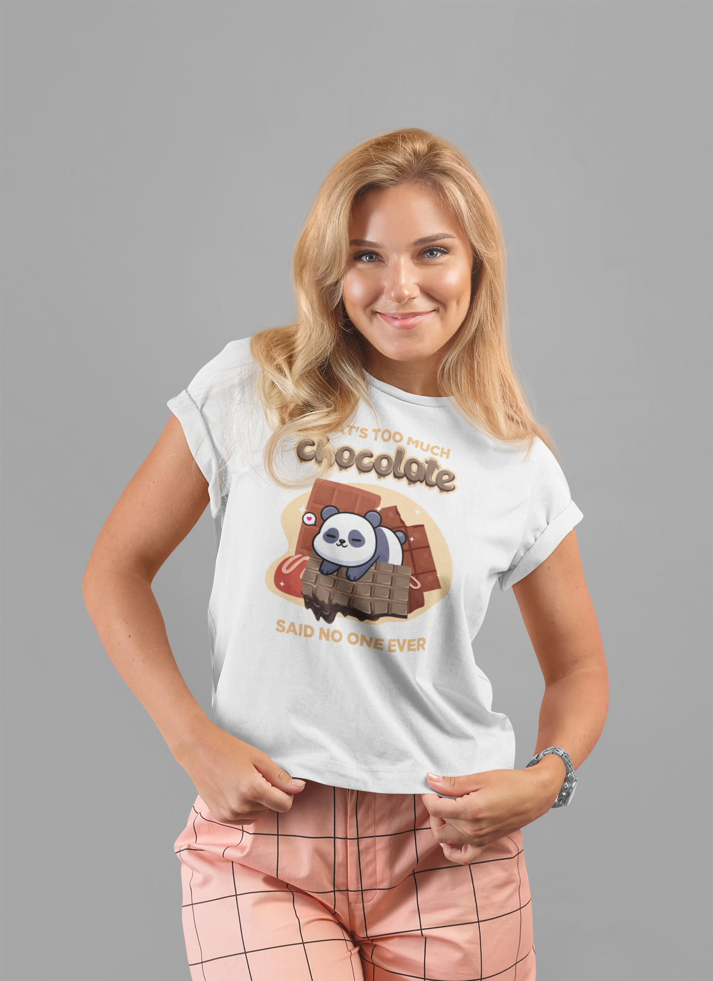 That’s Too Much Chocolate Said No One Ever T-Shirt – Adorable Baby Panda with Chocolate Graphic Tee
